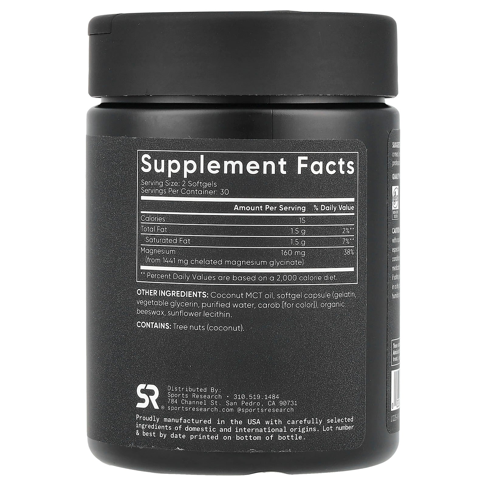 Sports Research, Magnesium Glycinate, 60 Softgels (80 mg per Softgel) - Image 2