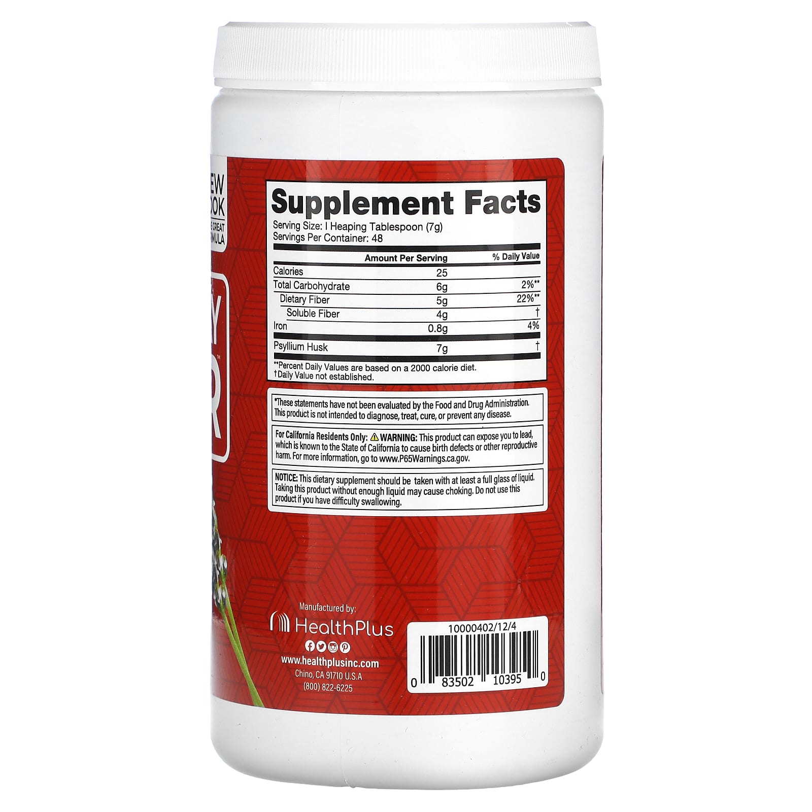 Daily Fiber Supplement by Health Plus - Natural Psyllium Husk for Heart Health - Image 2