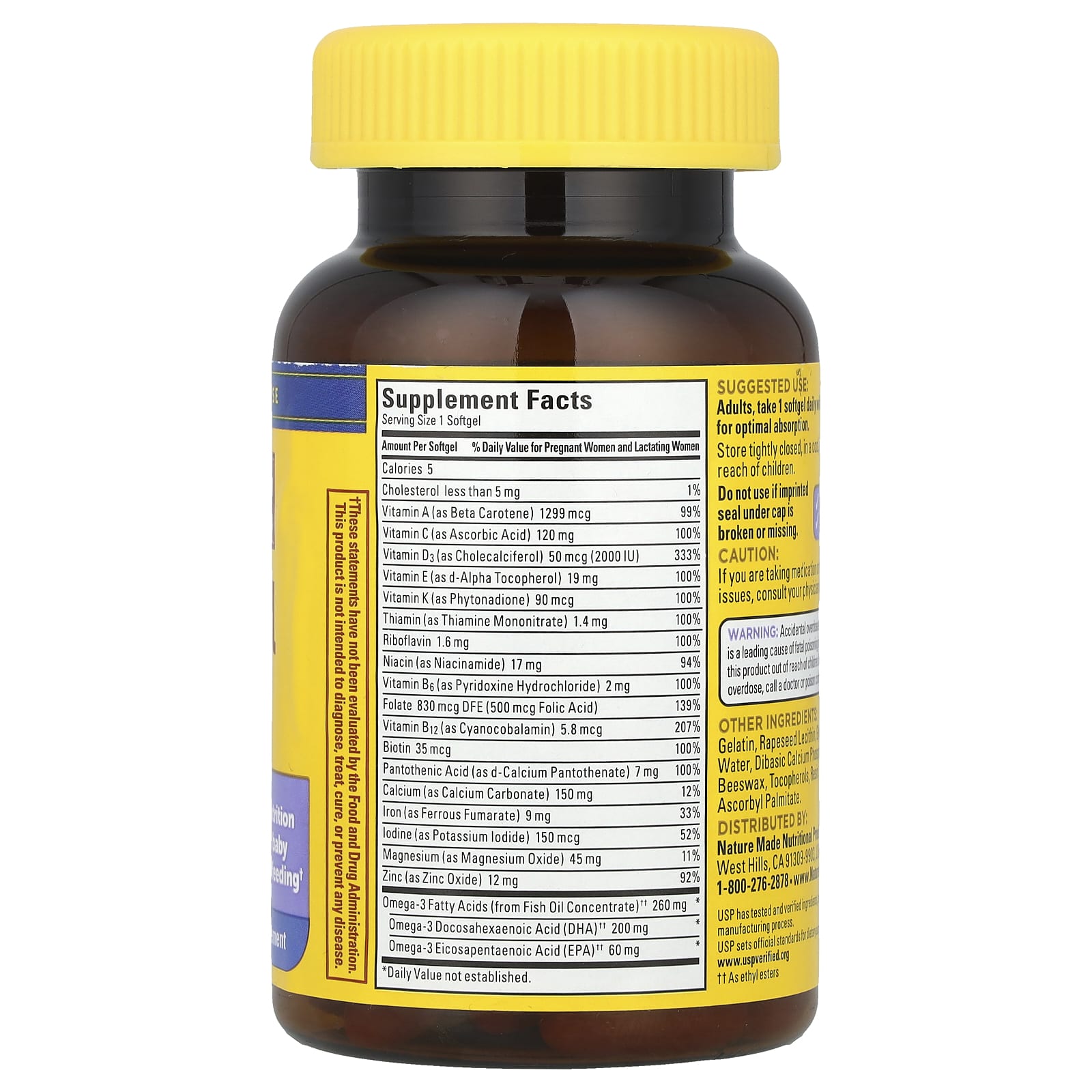 Nature Made, Postnatal Multi + DHA, 60 Softgels - Image 2