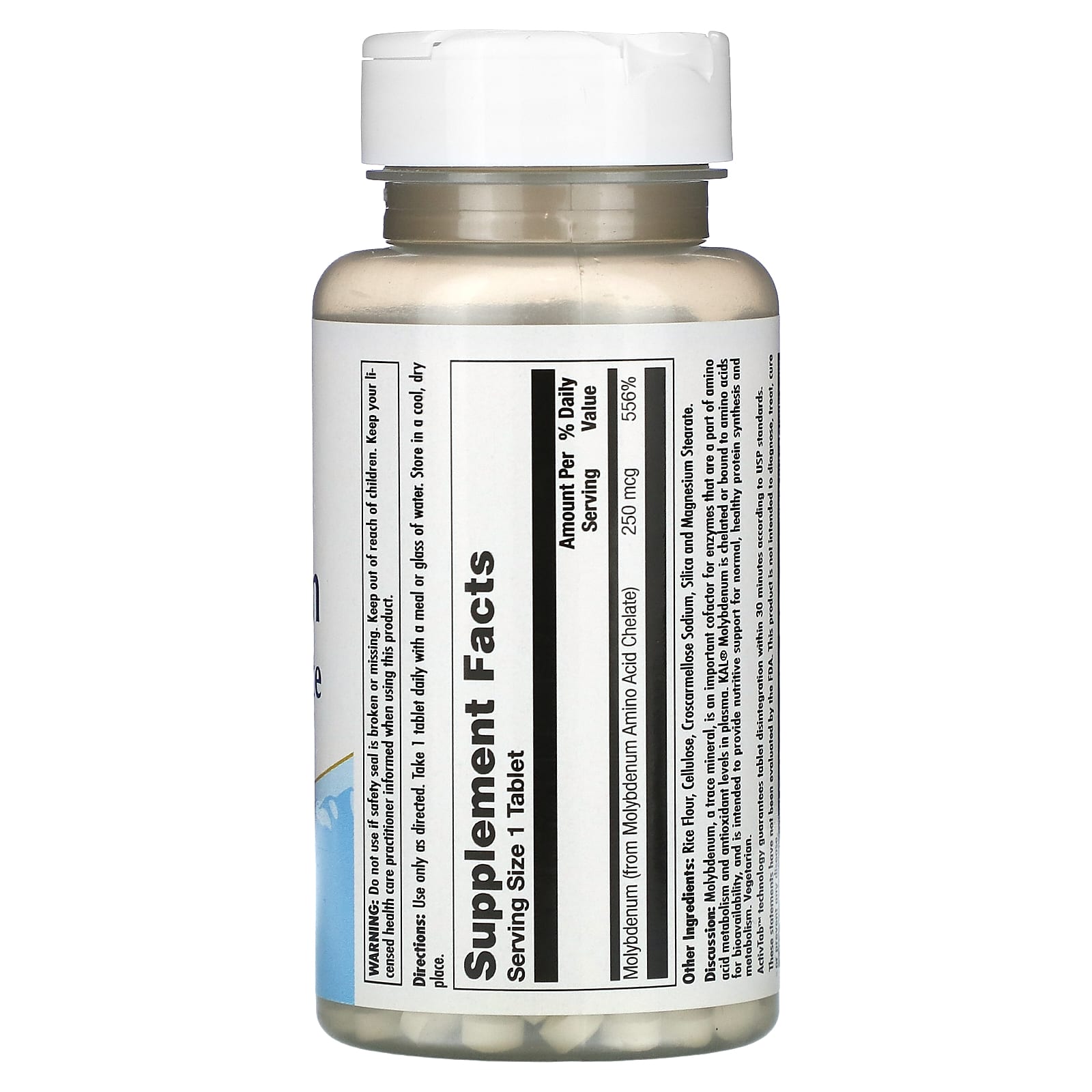 Molybdenum Amino Acid Chelate Supplement - 100 Tablets by KAL - Image 2