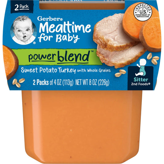 Gerber Baby Mealtime Power Blend, Sweet Potato Turkey, 2-Pack, 4 oz Each - Image 1