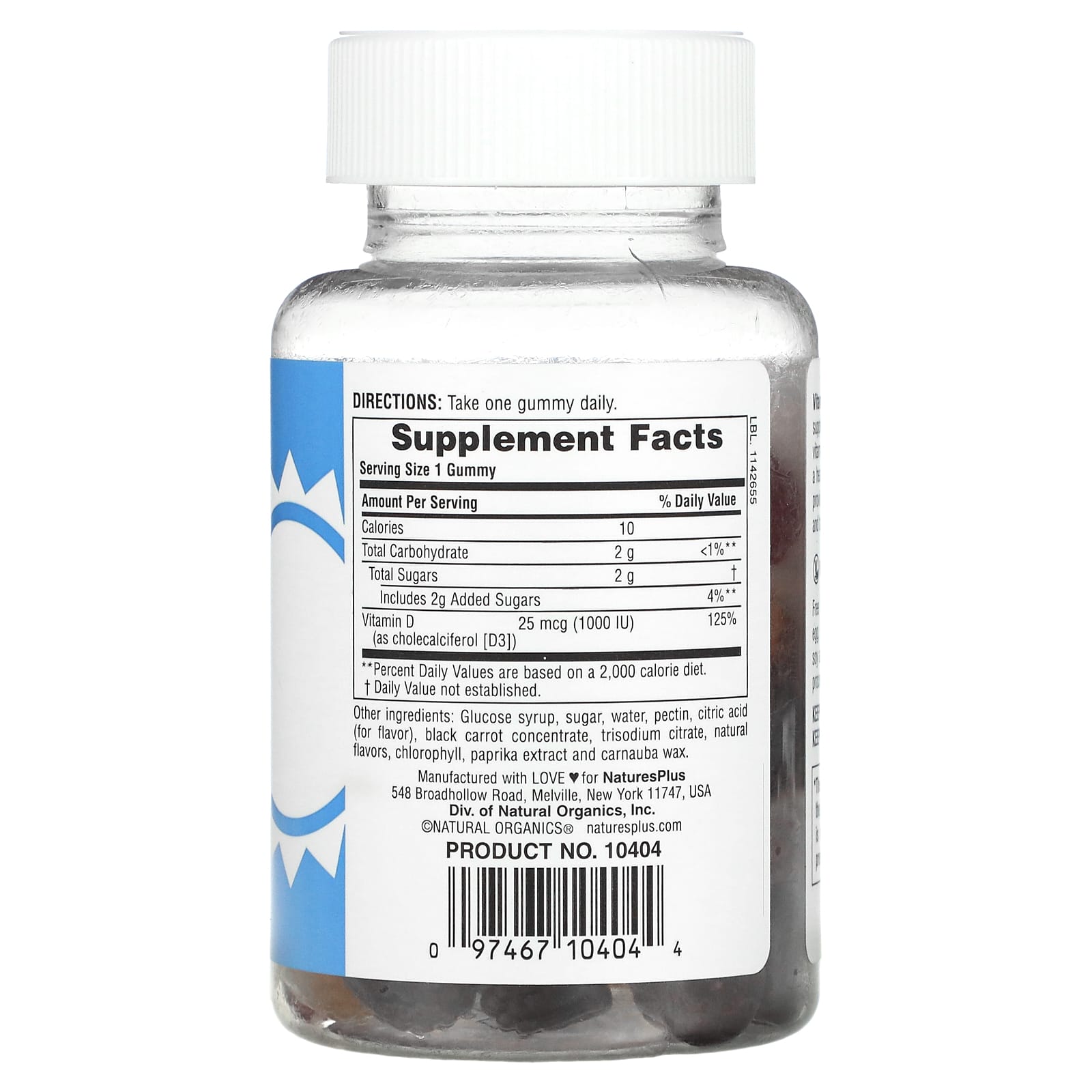 NaturesPlus, Vitamin D3 Gummies, Mixed Berry, 1,000 IU, 60 Gummies - Image 2