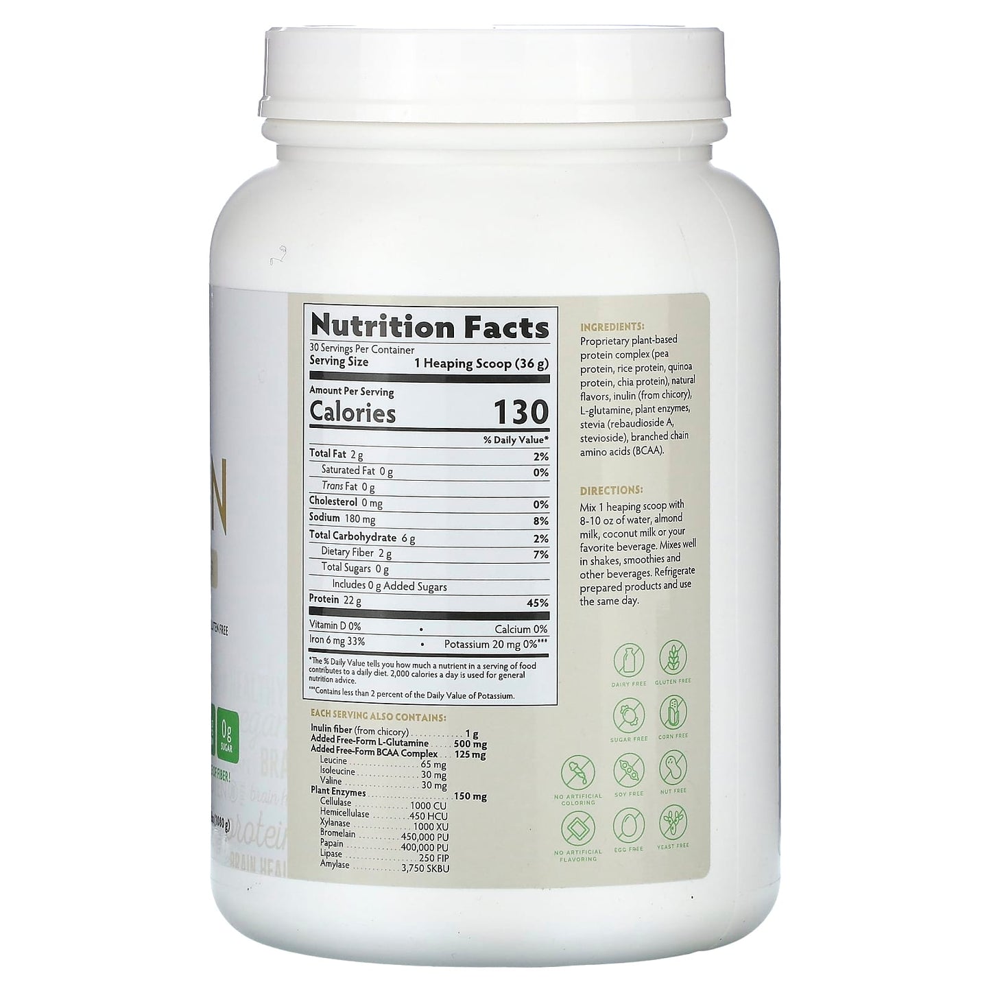 BrainMD Omni Plant-Based Protein Powder, Vanilla, 2.38 lbs - Vegan & Gluten-Free - Image 2