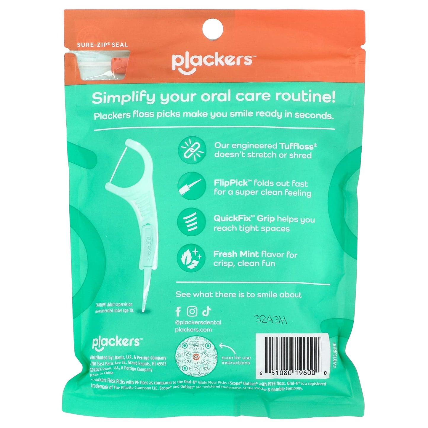 Plackers, Micro Line, Floss Picks, Fresh Mint, 90 Count - Image 2