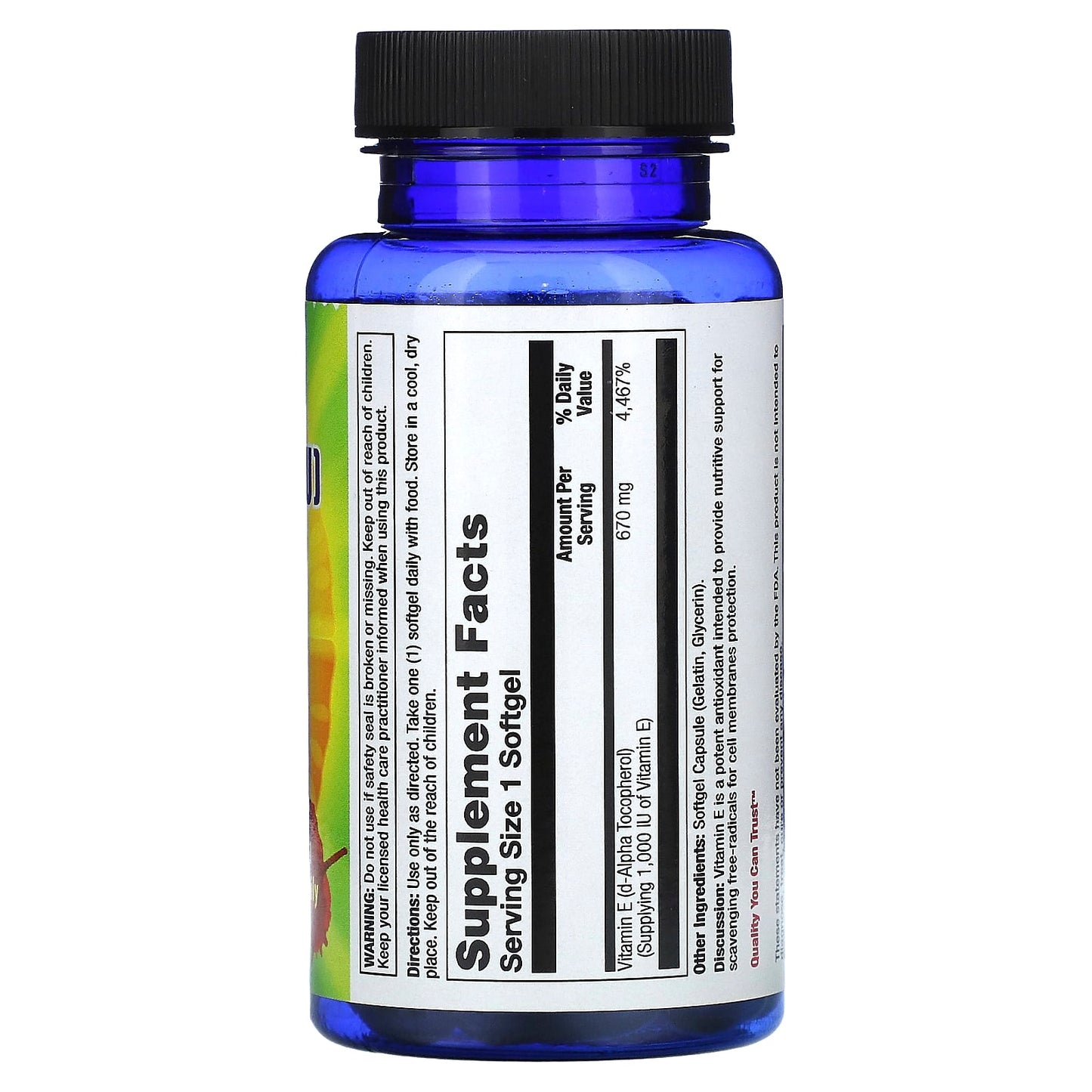 Nature's Life, Vitamin E, 670 mg (1,000 IU), 50 Softgels - Image 2