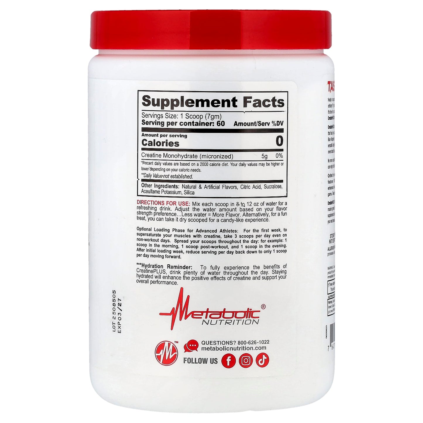 Metabolic Nutrition, Micronized Creatine Plus™, Green Apple, 420 g - Image 2