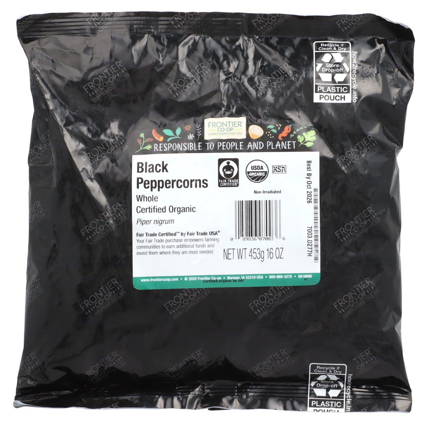 Organic Fair Trade Whole Black Peppercorns by Frontier Co-op - 16 oz - Image 2