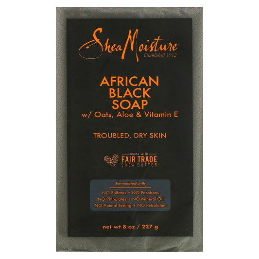 SheaMoisture, African Black Bar Soap with Oats, Aloe & Vitamin E, 8 oz (227 g) - Image 1