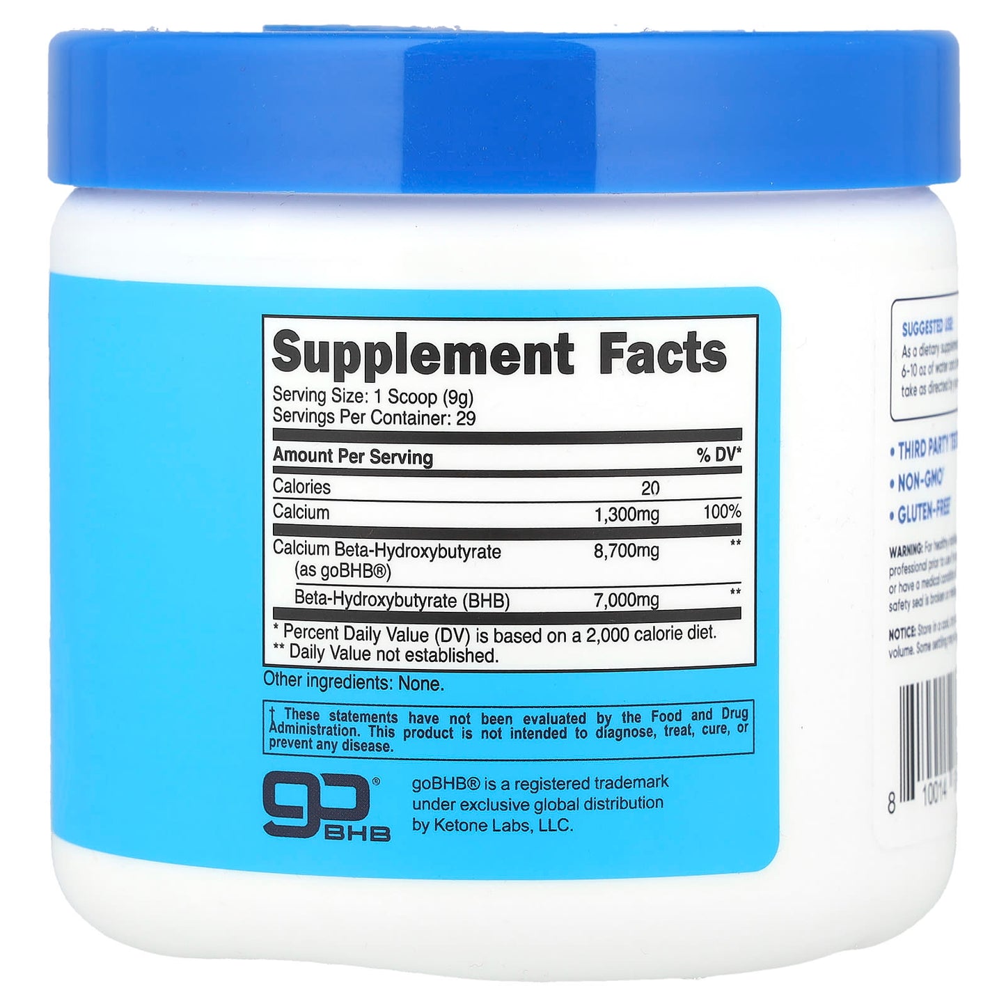 Nutricost, Calcium BHB, goBHB®, Unflavored, 8.9 oz (250 g) - Image 2