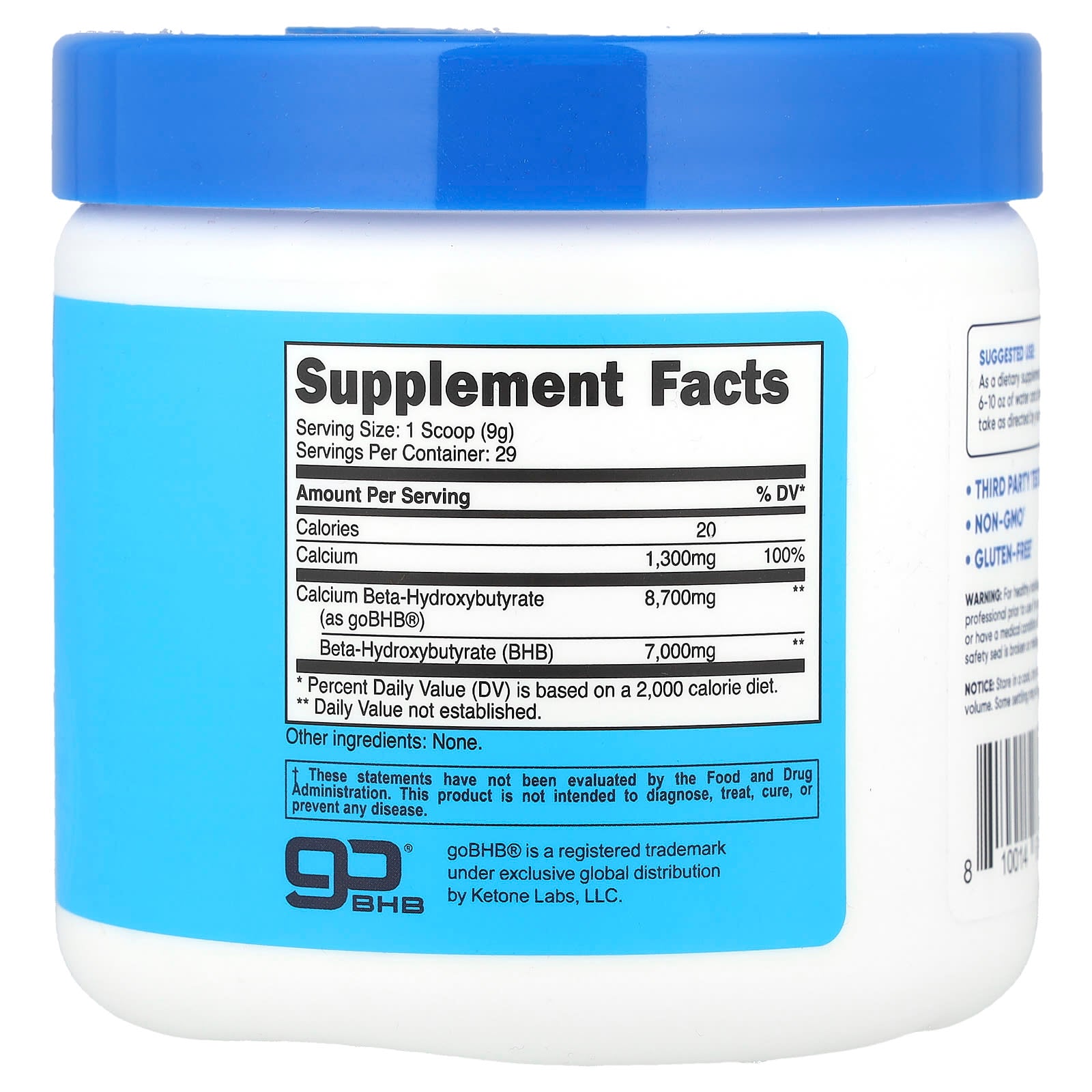 Nutricost, Calcium BHB, goBHB®, Unflavored, 8.9 oz (250 g) - Image 2