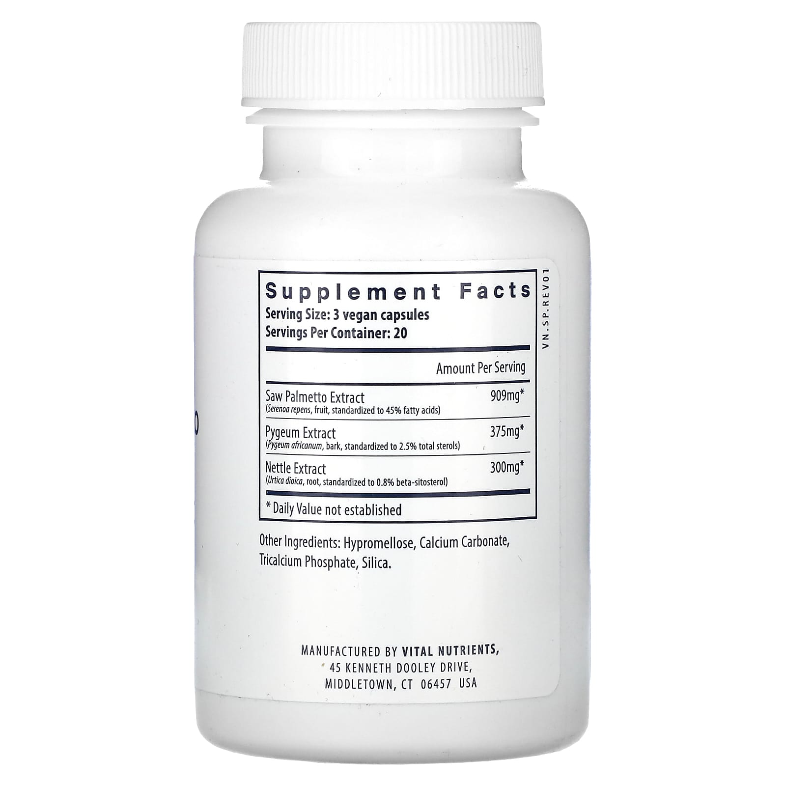 Vital Nutrients, Saw Palmetto Pygeum Nettle Root, 60 Vegan Capsules - Image 2