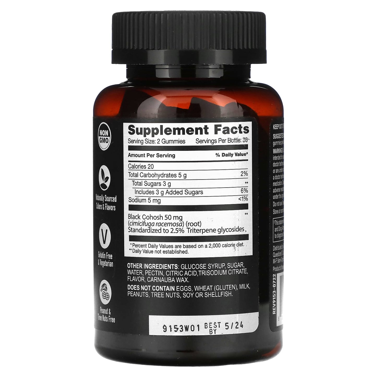 YumVs, Strong Earth Gummies, Black Cohosh Root, Peach, 60 Gummies - Image 2