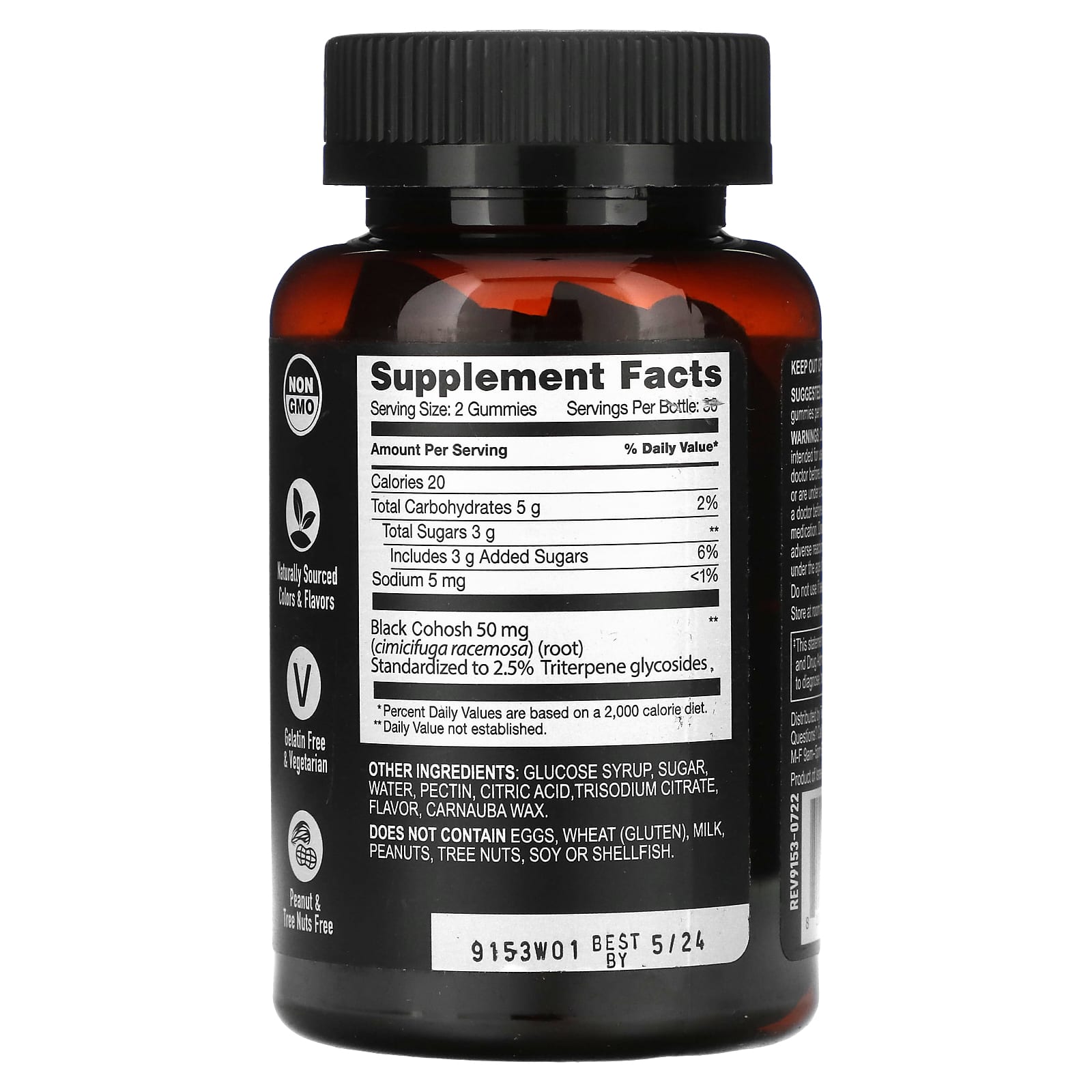 YumVs, Strong Earth Gummies, Black Cohosh Root, Peach, 60 Gummies - Image 2