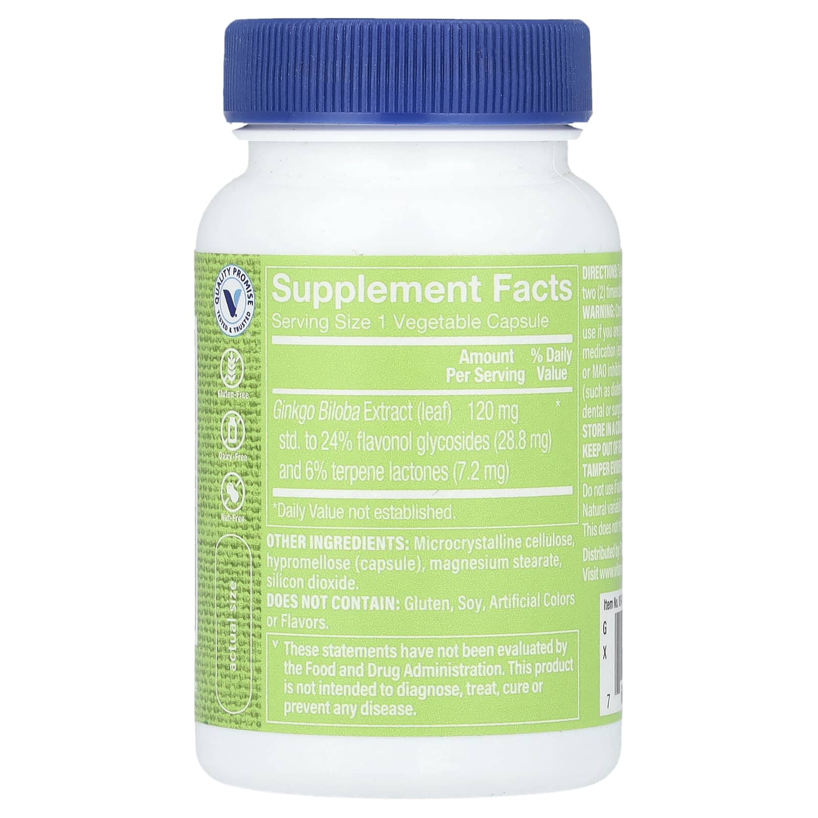 The Vitamin Shoppe, Ginkgo Biloba Extract, 120 mg , 60 Vegetable Capsules - Image 2