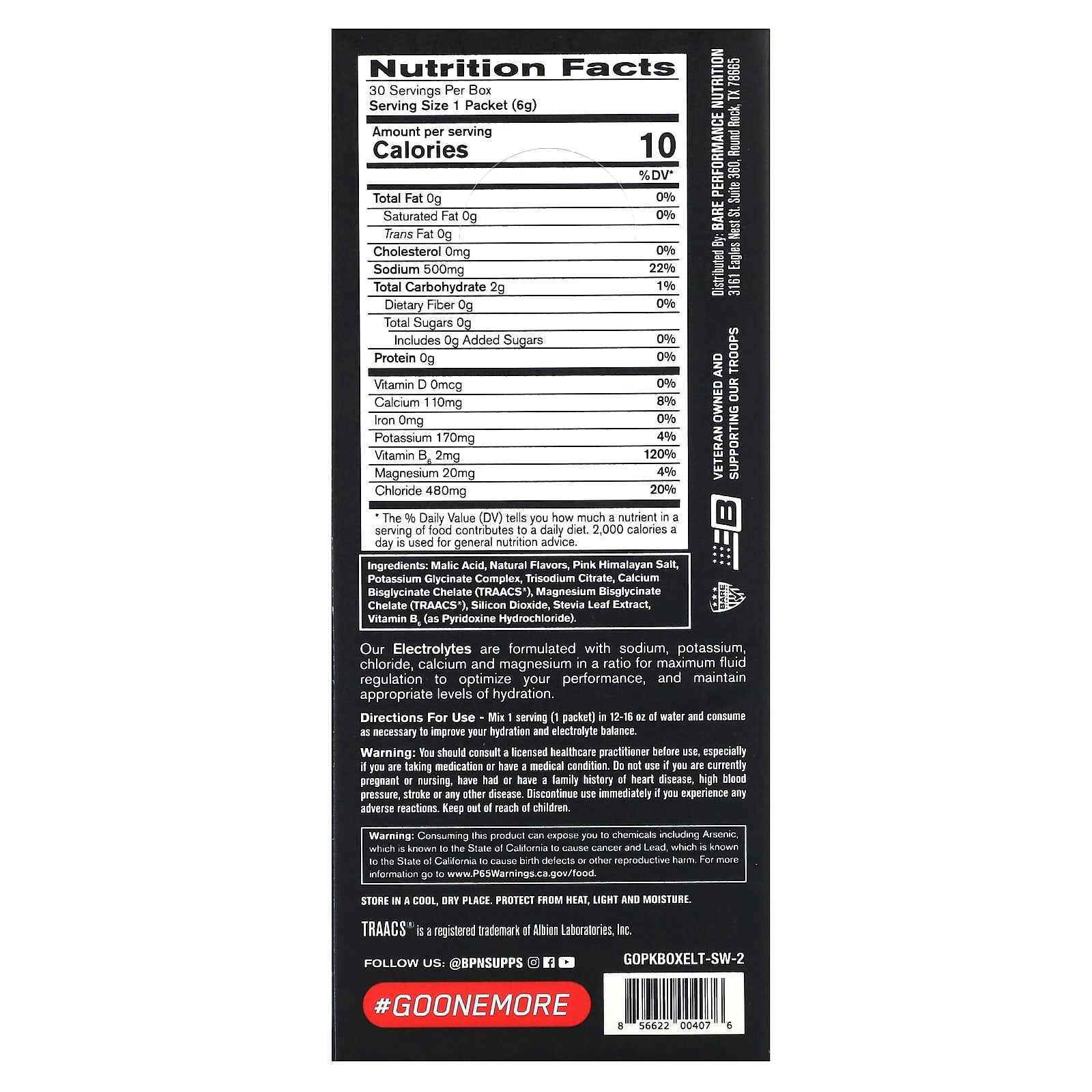 Electrolyte Hydration Drink Mix by BPN - Salted Watermelon Flavor, 30 Packets - Image 2