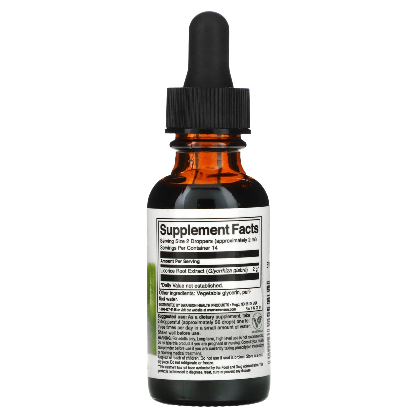 Swanson, Licorice Root Liquid Extract, 1 fl oz (29.6 ml) (2,000 mg per Serving) - Image 2