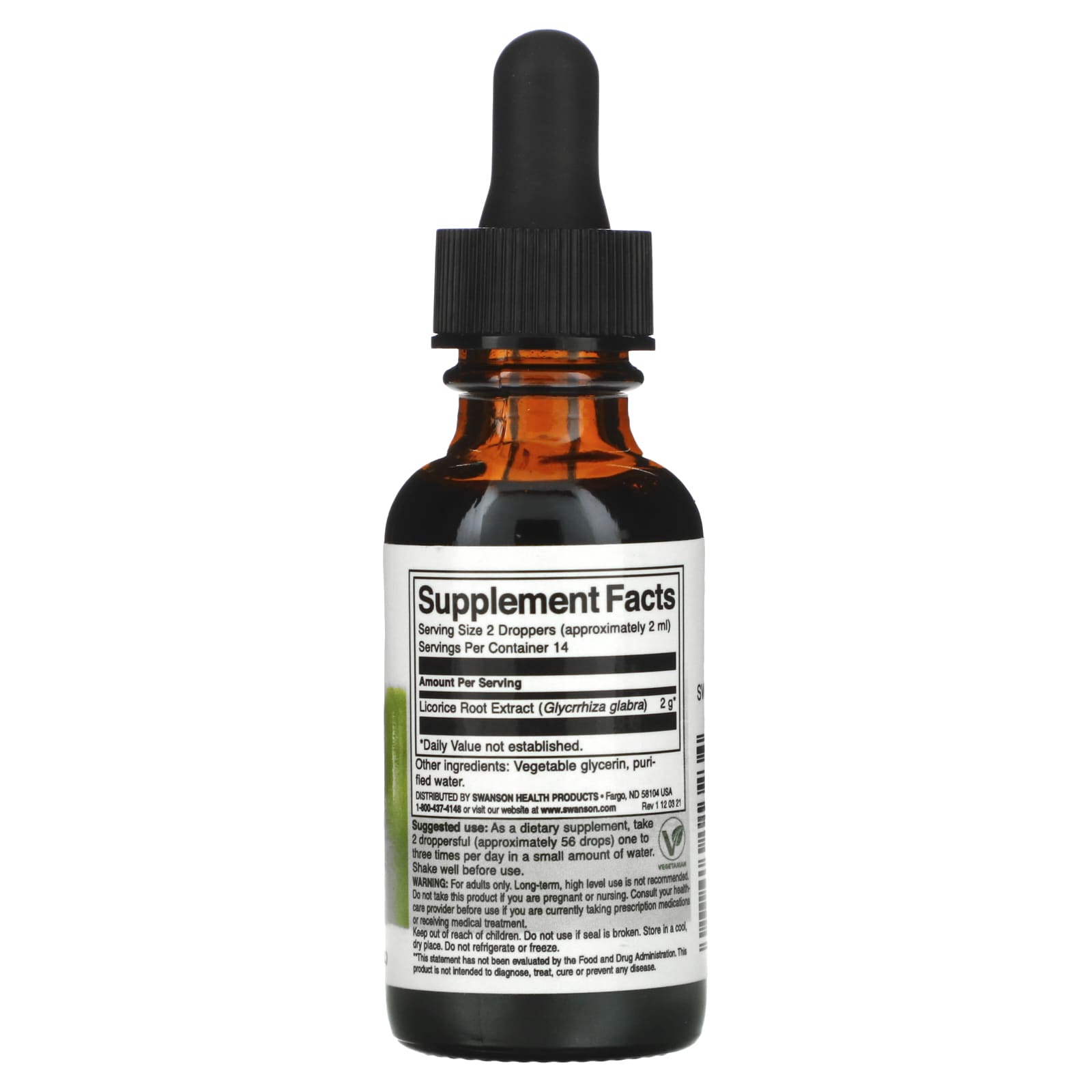 Swanson, Licorice Root Liquid Extract, 1 fl oz (29.6 ml) (2,000 mg per Serving) - Image 2