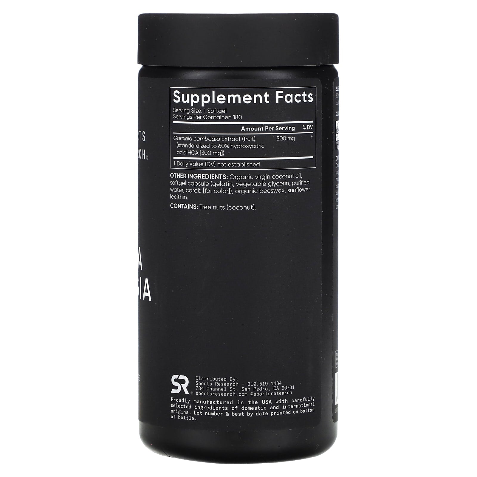 Sports Research, Garcinia Cambogia with Coconut Oil, 500 mg, 180 Softgels - Image 2