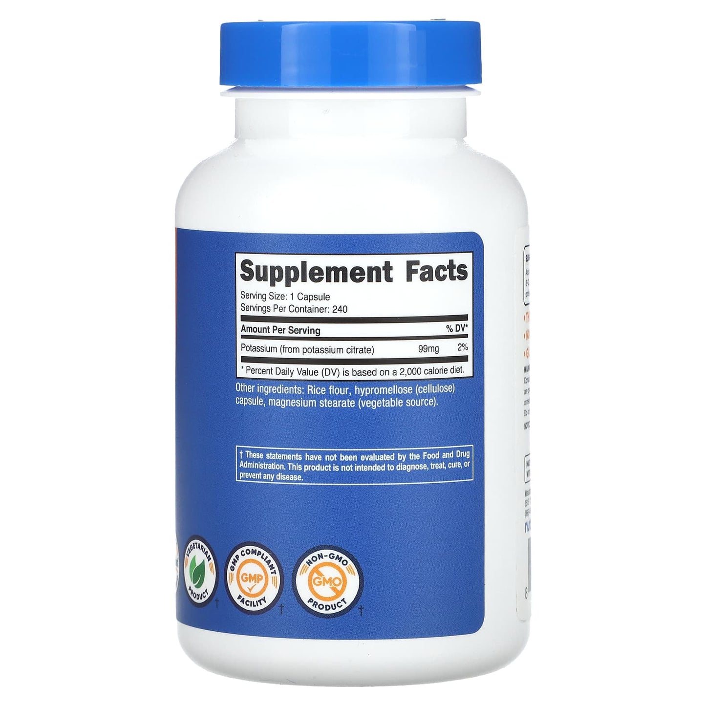 Nutricost, Potassium, 99 mg, 240 Capsules - Image 2