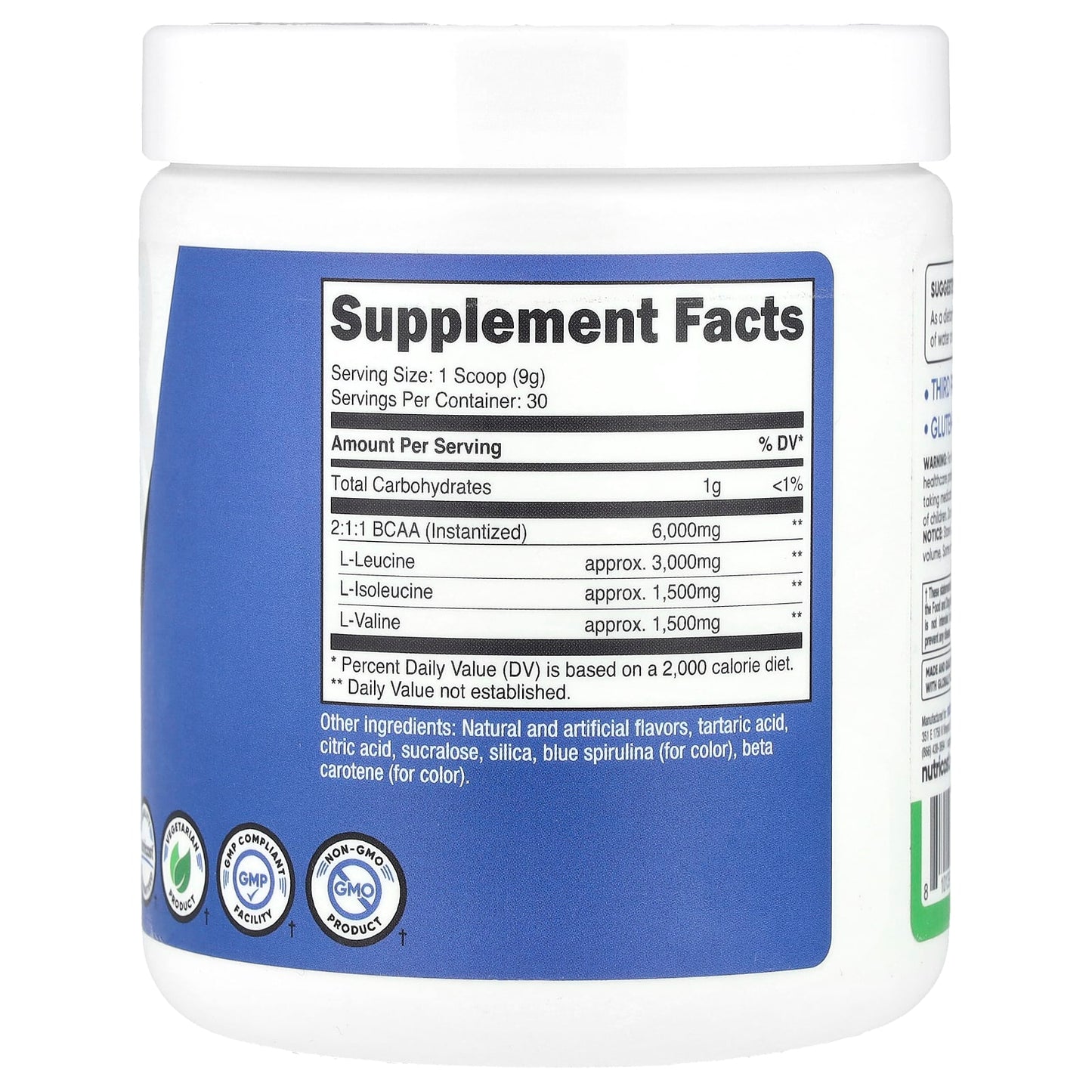 Nutricost, Performance, BCAA, Green Apple , 9.6 oz (270 g) - Image 2