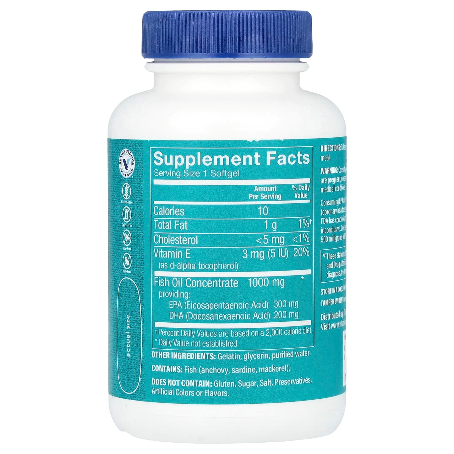 The Vitamin Shoppe, Omega-3 Fish Oil, 1,000 mg, 60 Softgels - Image 2