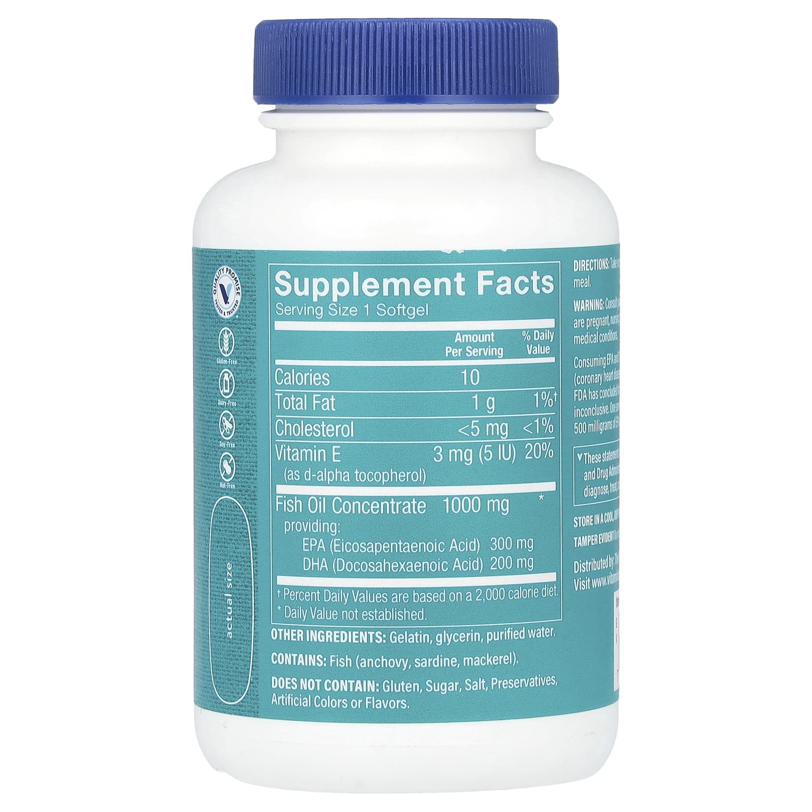 The Vitamin Shoppe, Omega-3 Fish Oil, 1,000 mg, 60 Softgels - Image 2