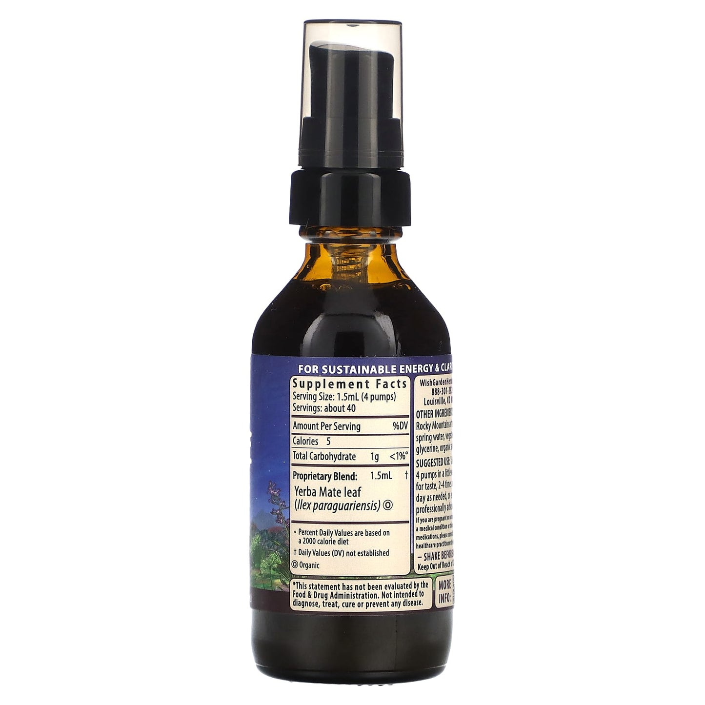WishGarden Herbs, Yerba Mate, 2 fl oz (59 ml) - Image 2