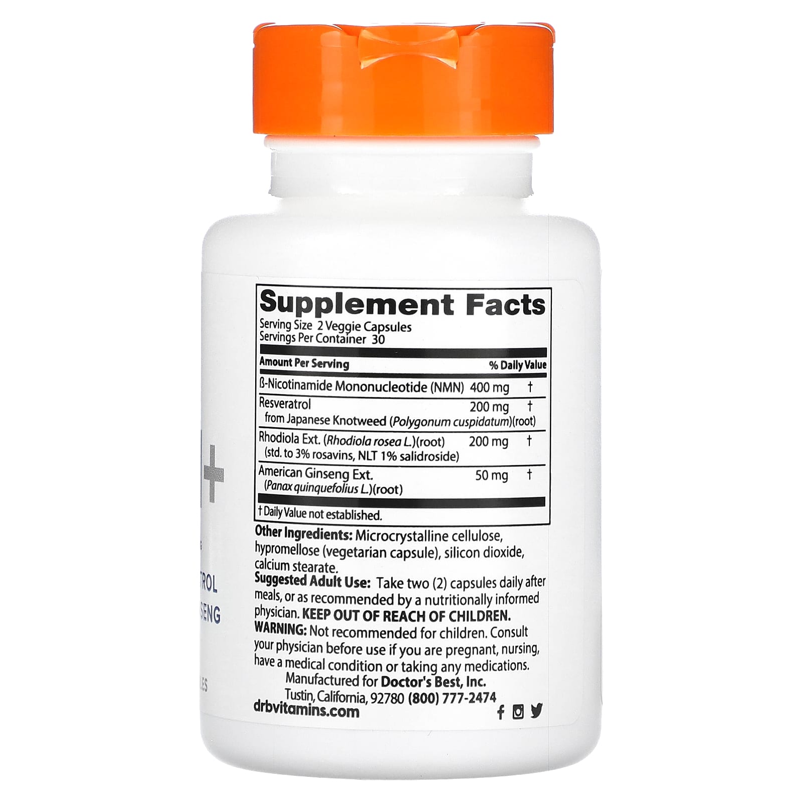 Boost Energy with Doctor's Best NMN+ 400mg, 60 Vegan Capsules - Image 2