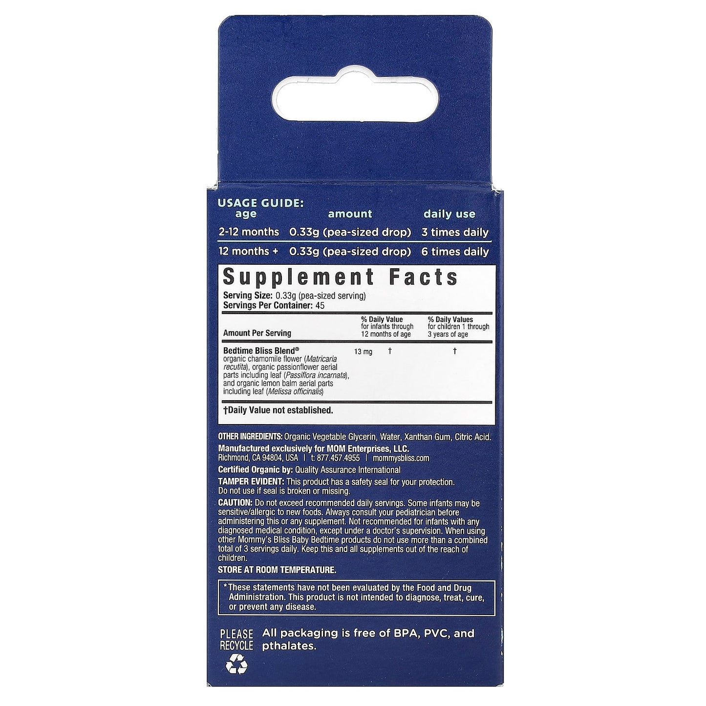 Mommy's Bliss, Organic Baby Bedtime Paci Gel, Age 2 Months+, 0.53 oz (15 g) - Image 2