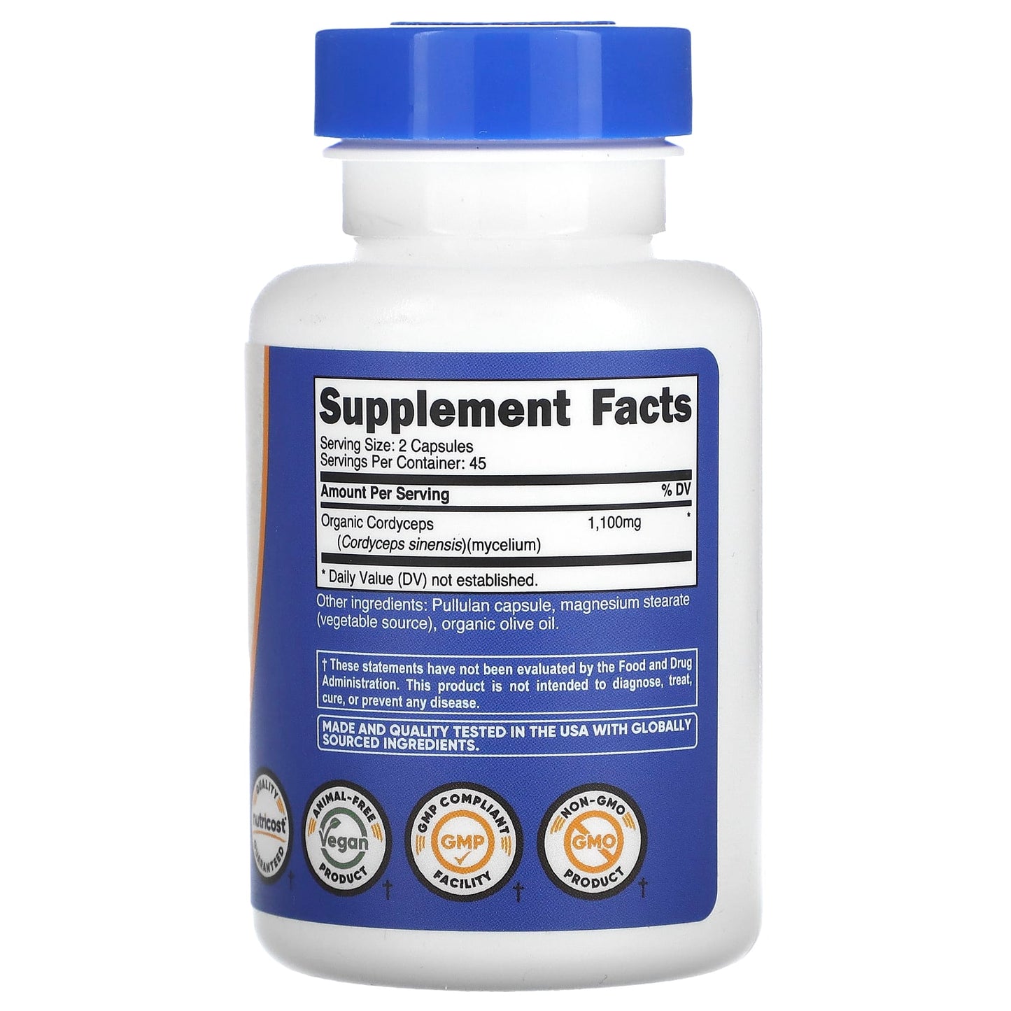 Nutricost, Cordyceps Mushroom, 90 Capsules (550 mg per Capsule) - Image 2