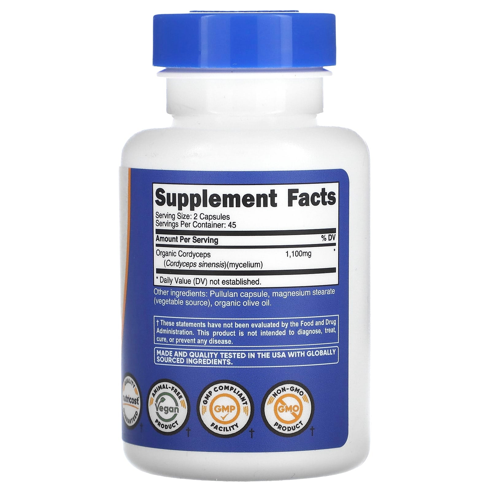 Nutricost, Cordyceps Mushroom, 90 Capsules (550 mg per Capsule) - Image 2