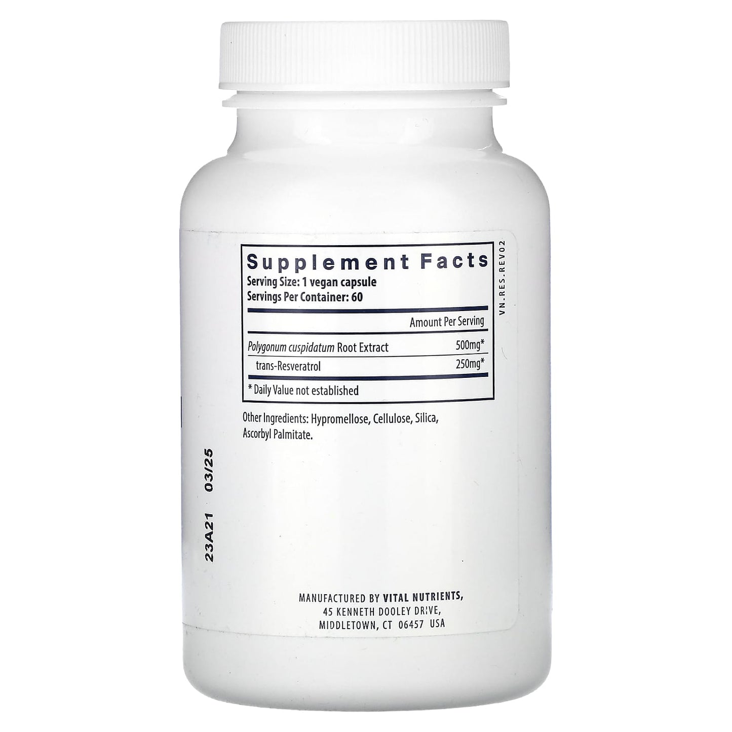 Vital Nutrients, Resveratrol, 60 Vegan Capsules - Image 2