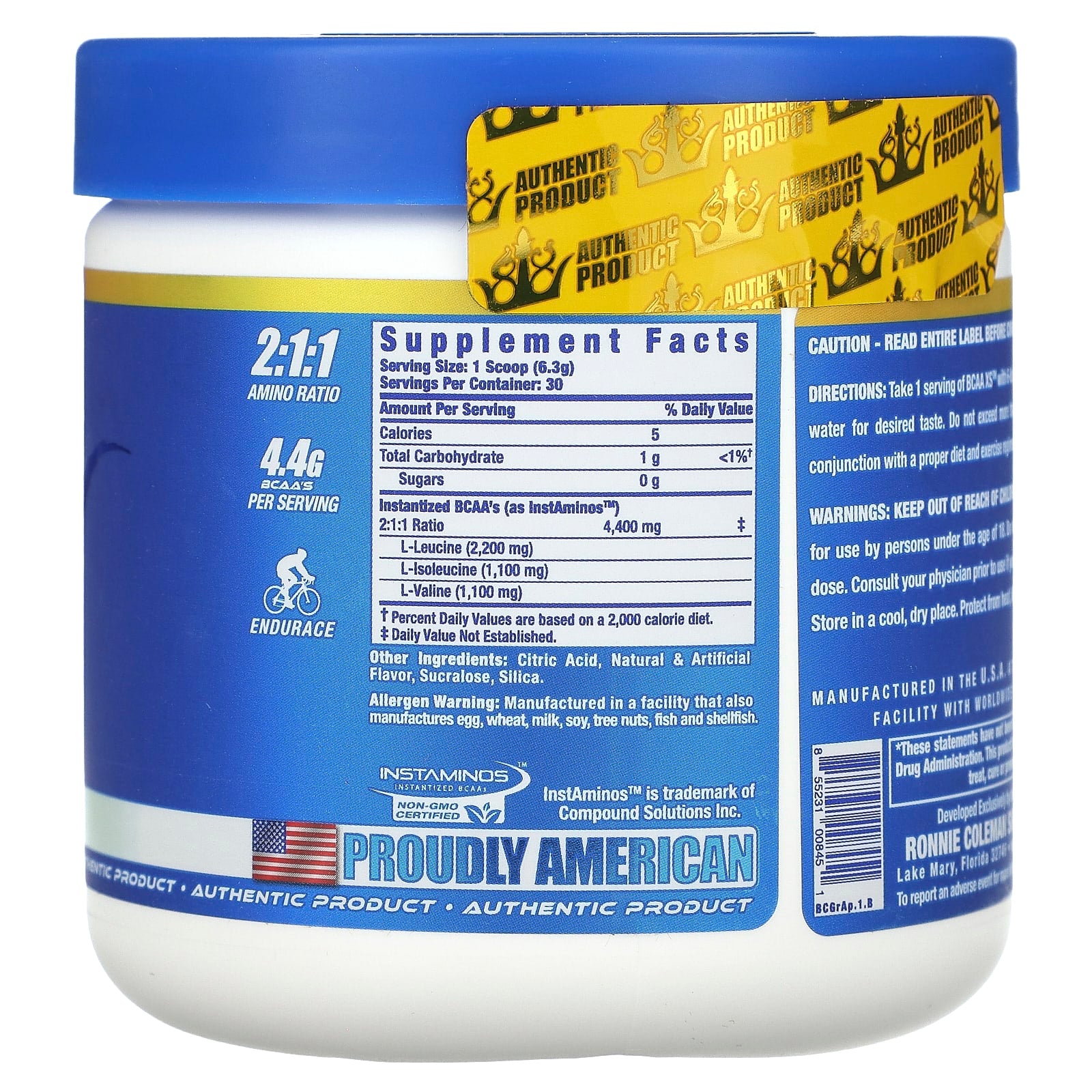 Ronnie Coleman, Vital Edition, BCAA XS, Green Apple, 6.67 oz (189 g) - Image 2