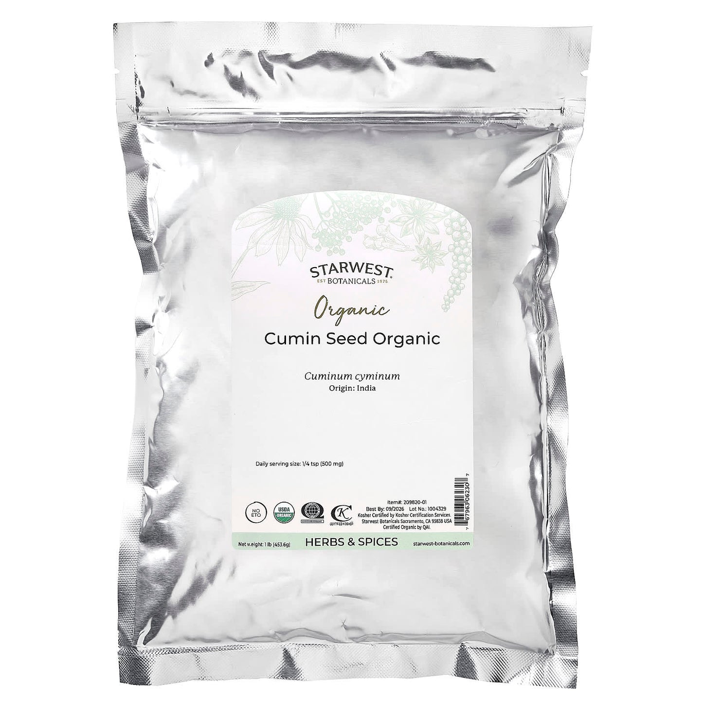 Starwest Botanicals, Organic Cumin Seed, 1 lb (453.6 g) - Image 2