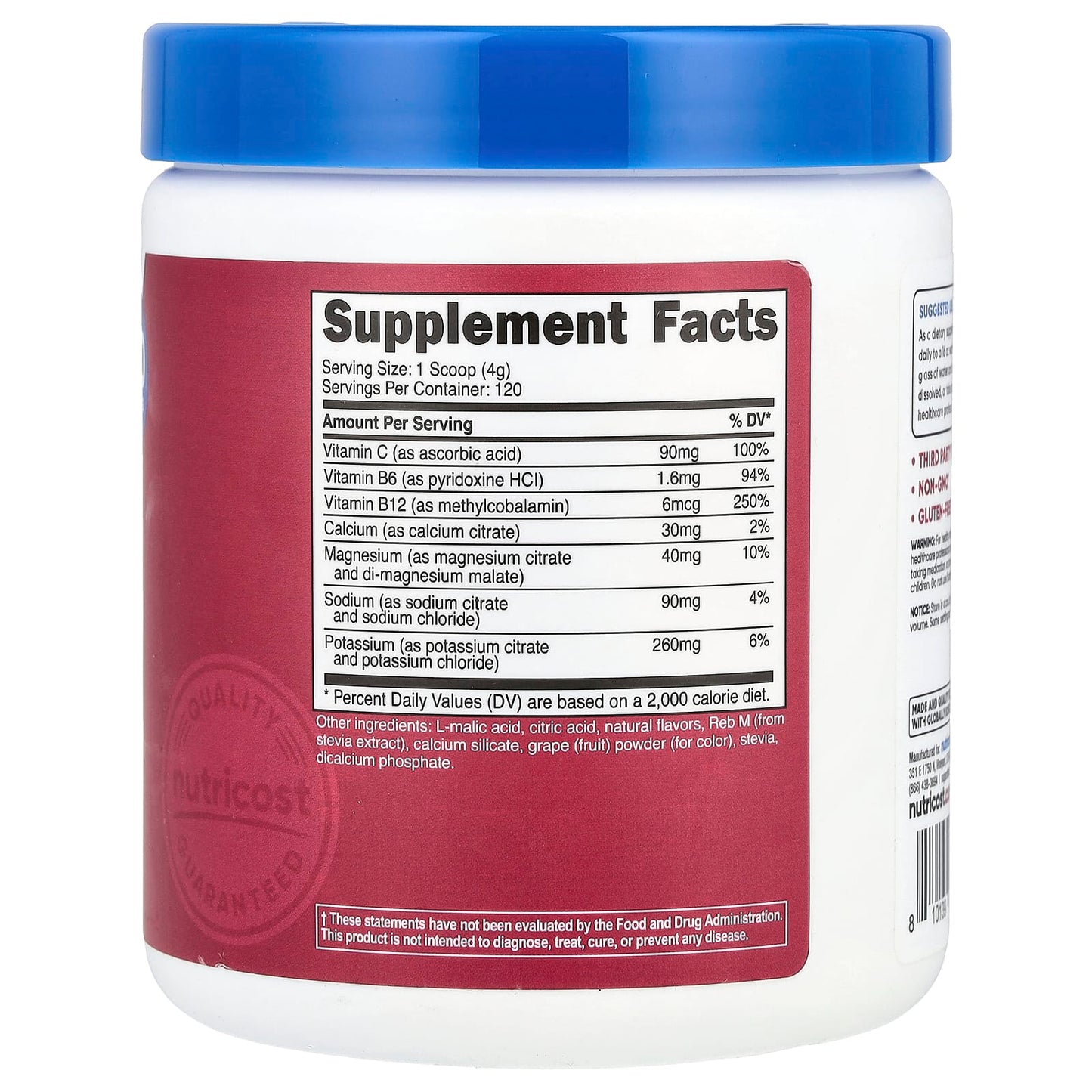 Nutricost, Electrolytes, Advanced Hydration Complex, Grape, 1 lb (468 g) - Image 2