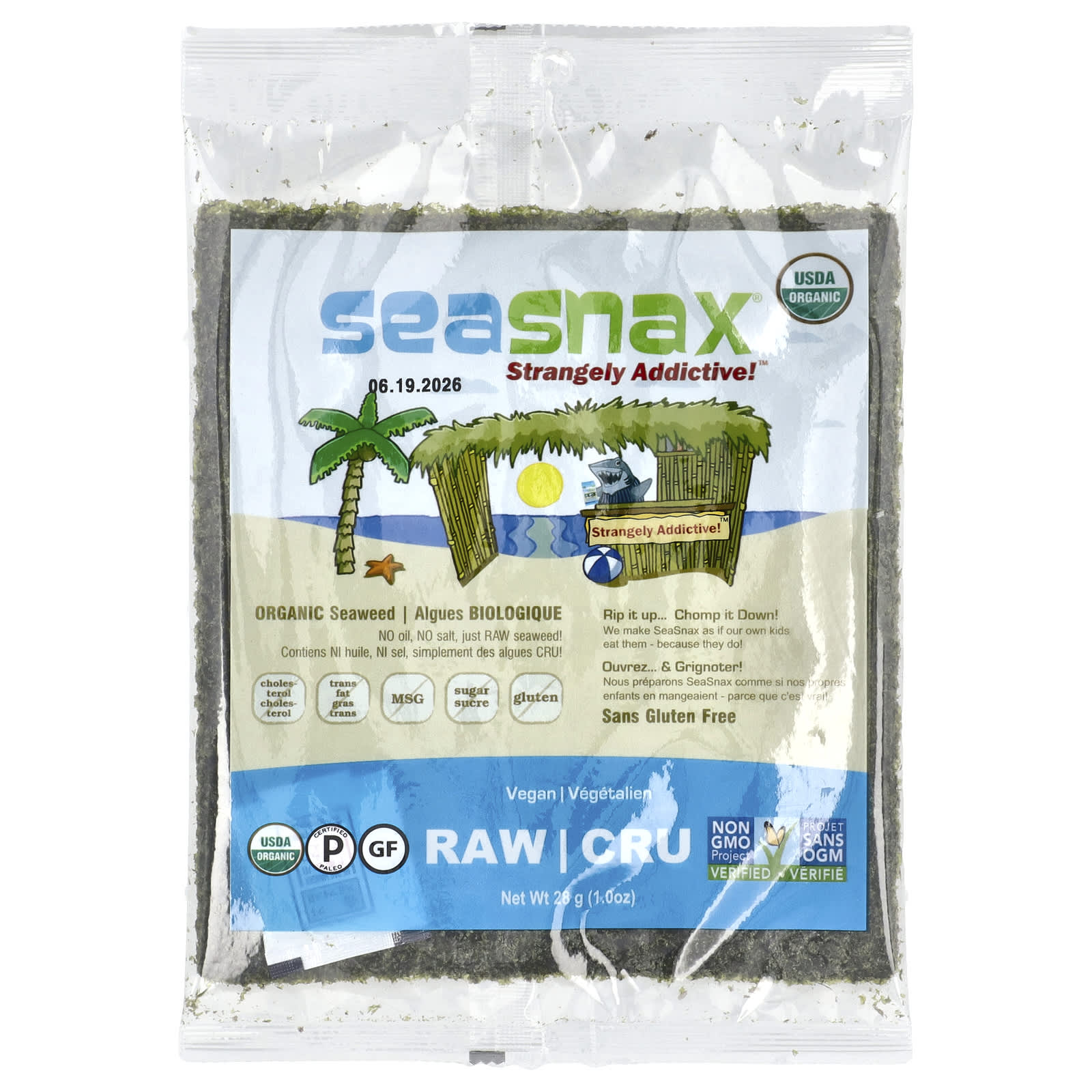 SeaSnax, Organic Seaweed, 1 oz (28 g) - Image 1