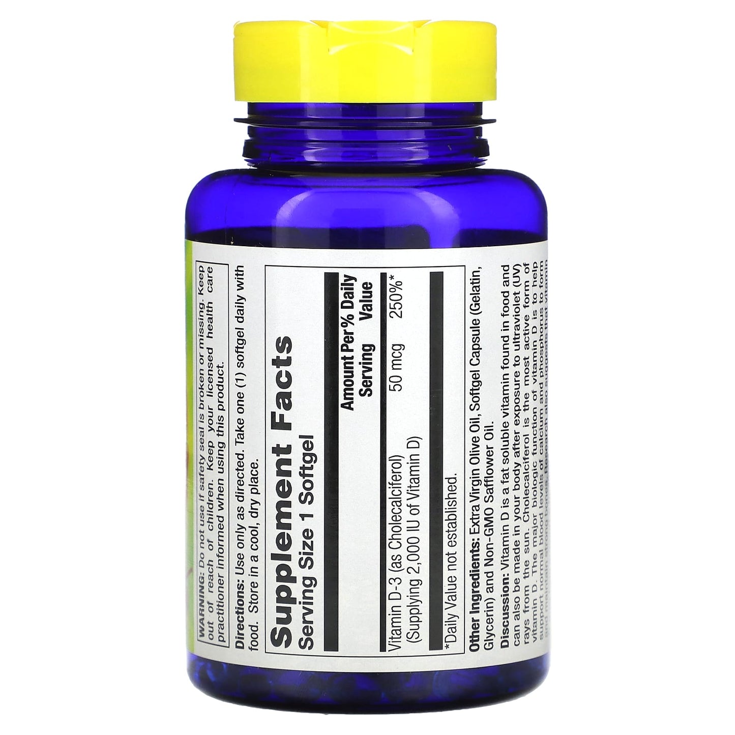 Nature's Life, D-3, 50 mcg (2,000 IU), 240 Softgels - Image 2