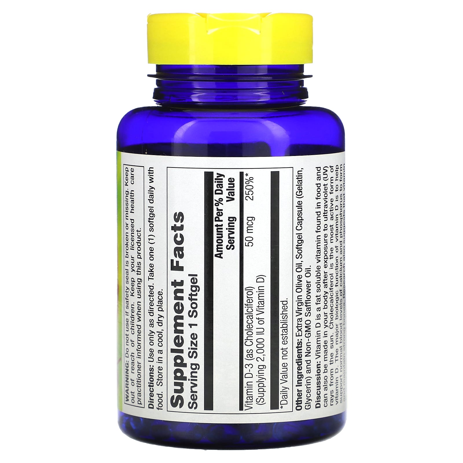 Nature's Life, D-3, 50 mcg (2,000 IU), 240 Softgels - Image 2