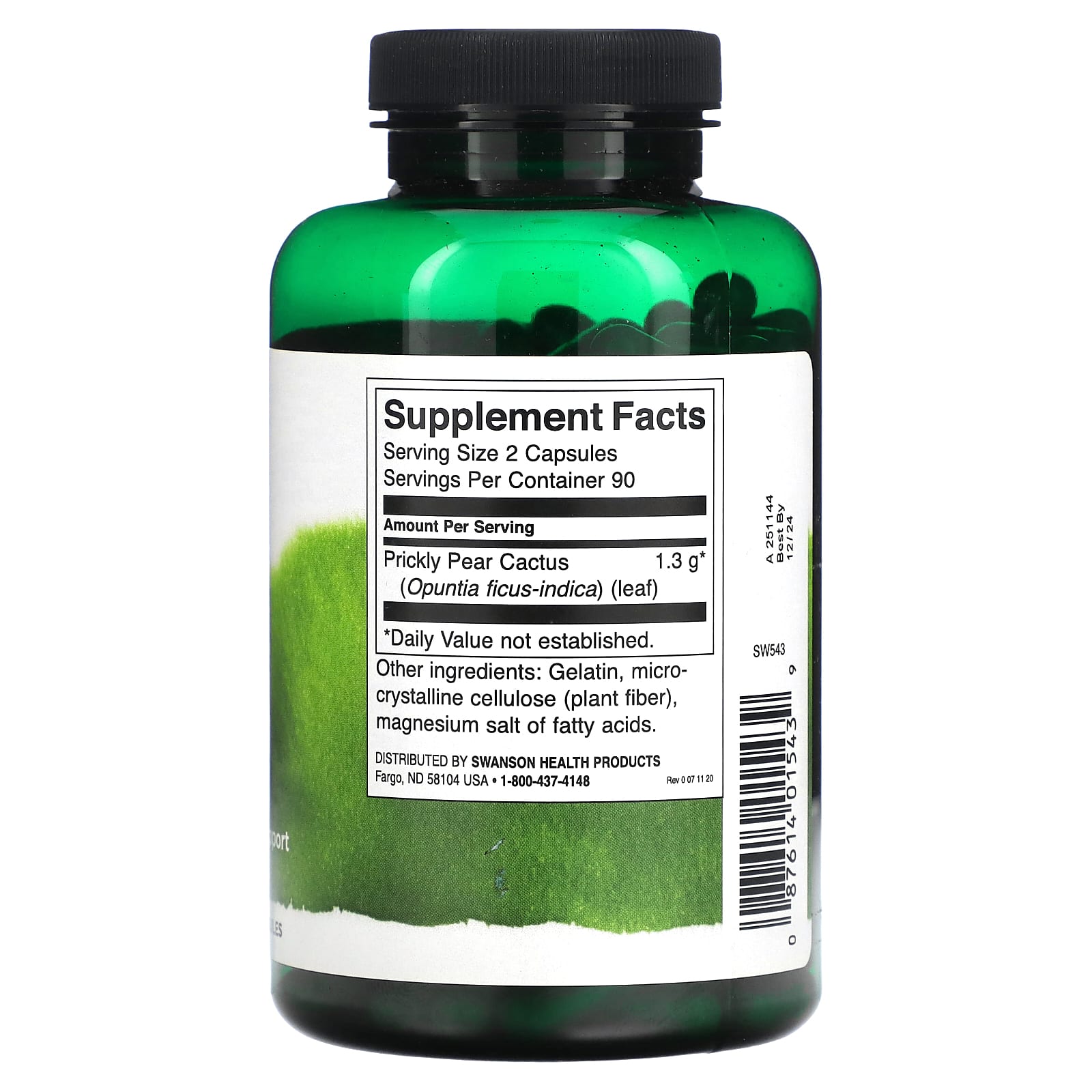 Swanson, Prickly Pear Nopal Cactus, 650 mg, 180 Capsules - Image 2