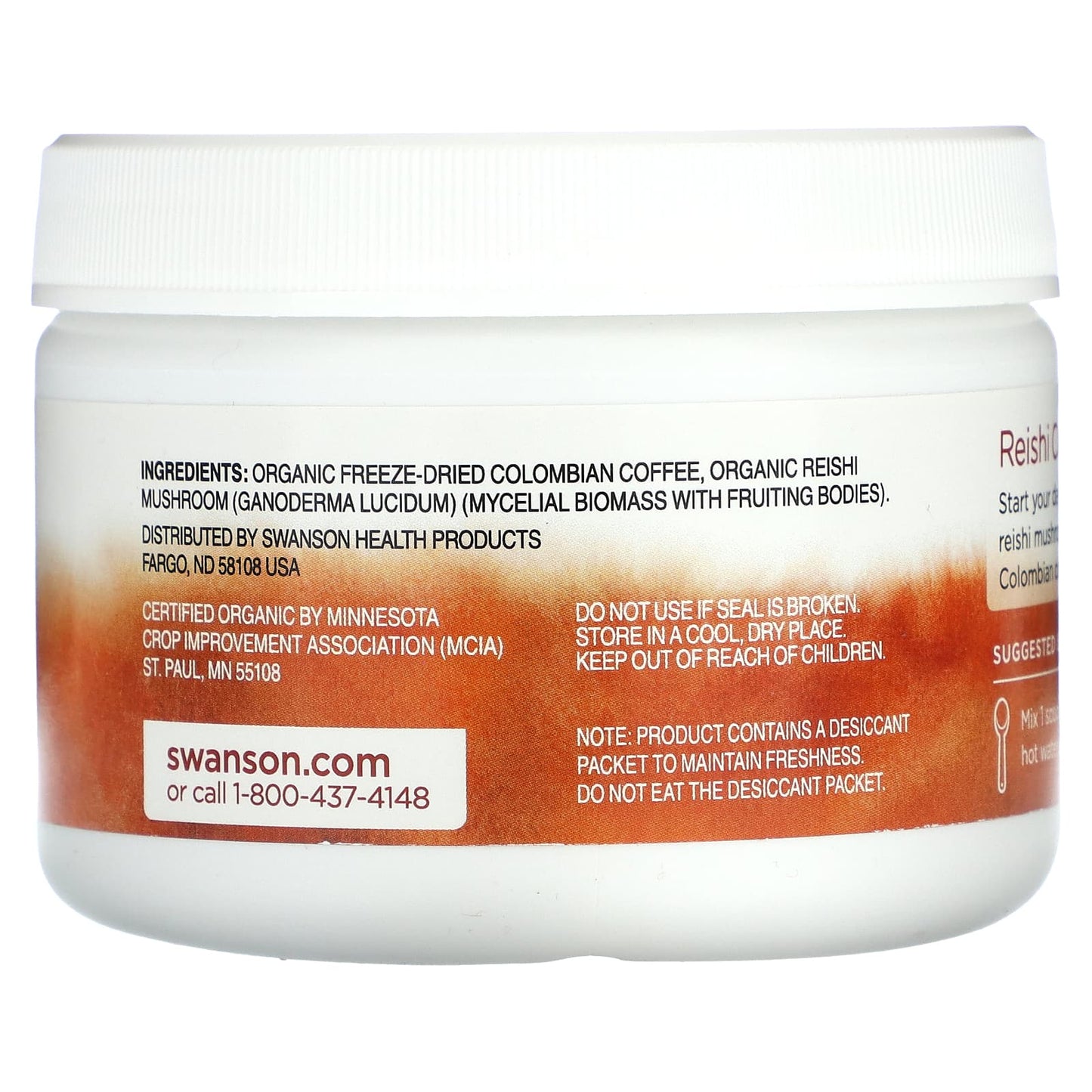 Swanson, Organic Reishi Coffee, Colombian, 3 oz (84 g) - Image 2