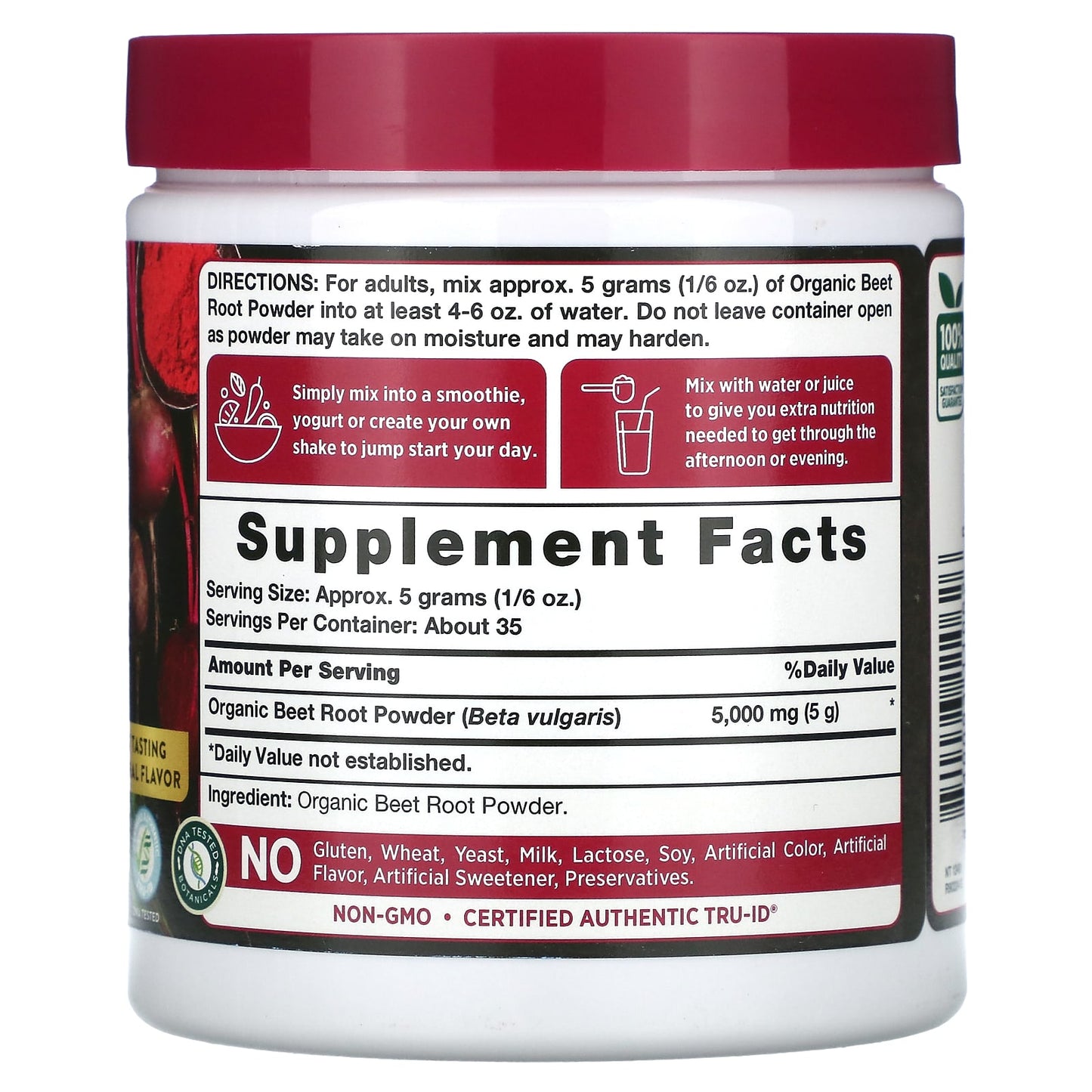 Nature's Truth, Organic Beet Root Powder, 6.1 oz (173 g) - Image 2