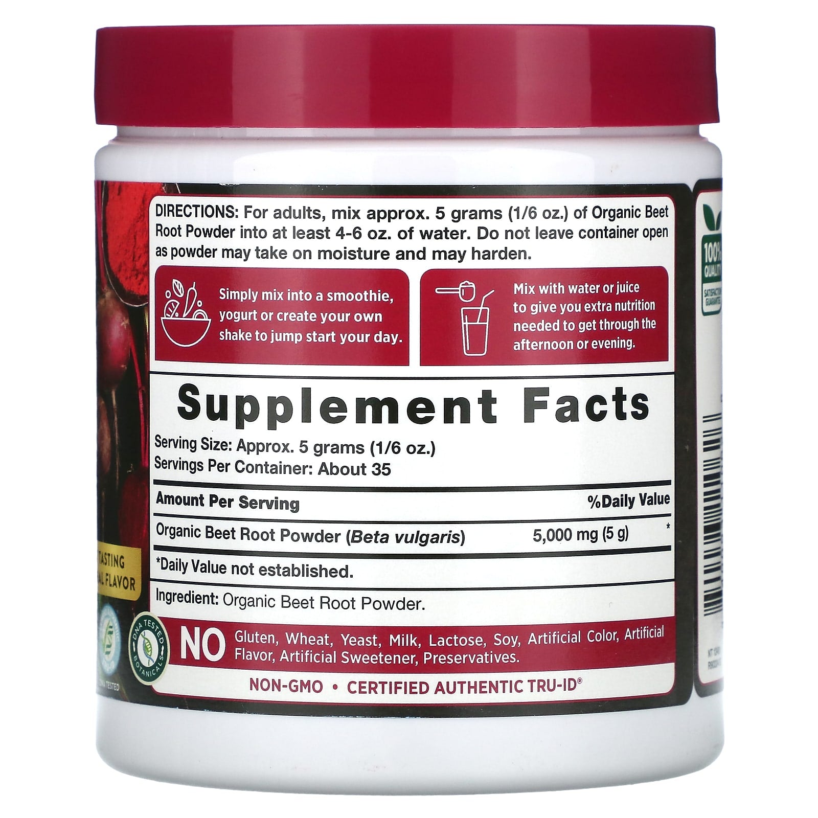 Nature's Truth, Organic Beet Root Powder, 6.1 oz (173 g) - Image 2