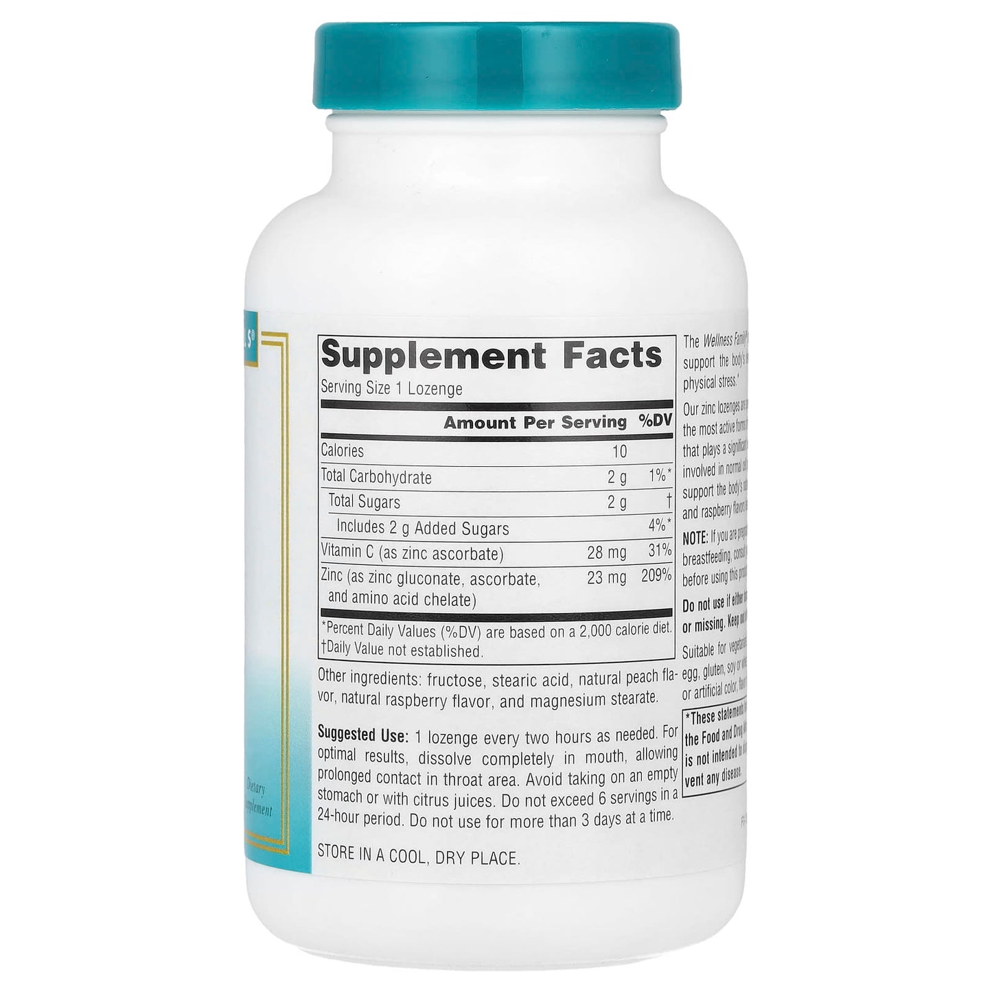 Source Naturals, Wellness Zinc Lozenges™, Peach-Raspberry, 23 mg, 60 Lozenges - Image 2
