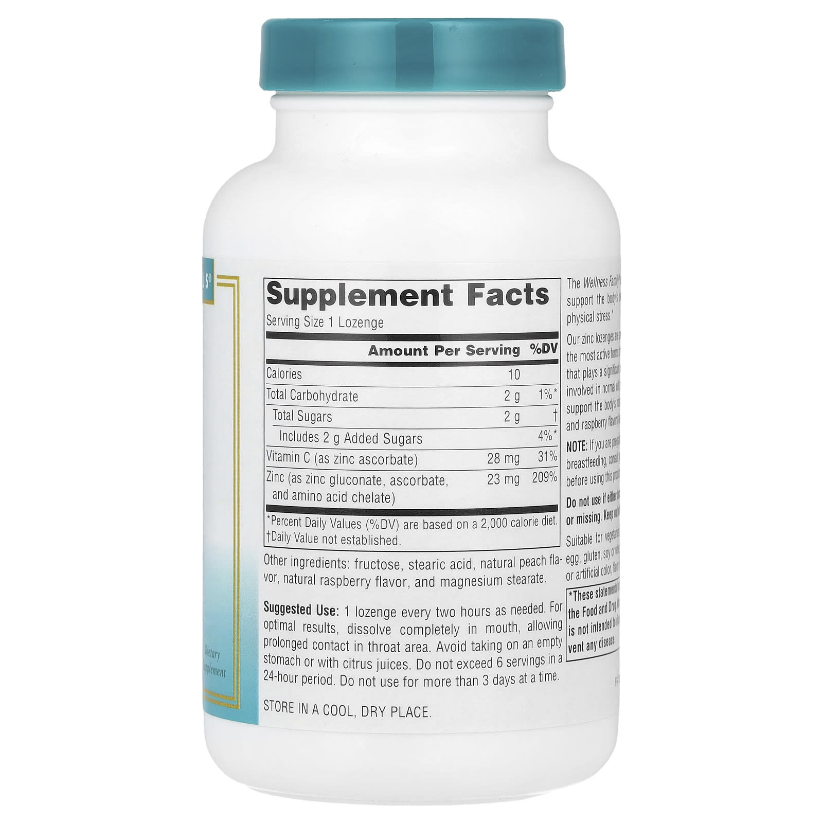 Source Naturals, Wellness Zinc Lozenges™, Peach-Raspberry, 23 mg, 60 Lozenges - Image 2