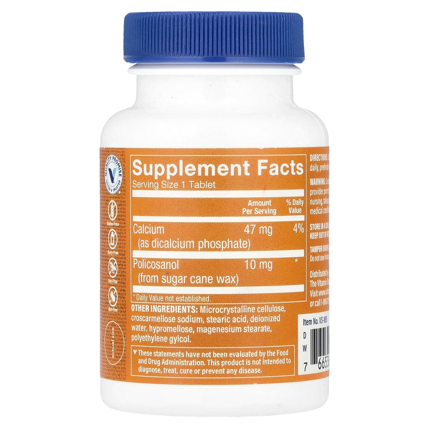 The Vitamin Shoppe, Policosanol, 120 Tablets - Image 2