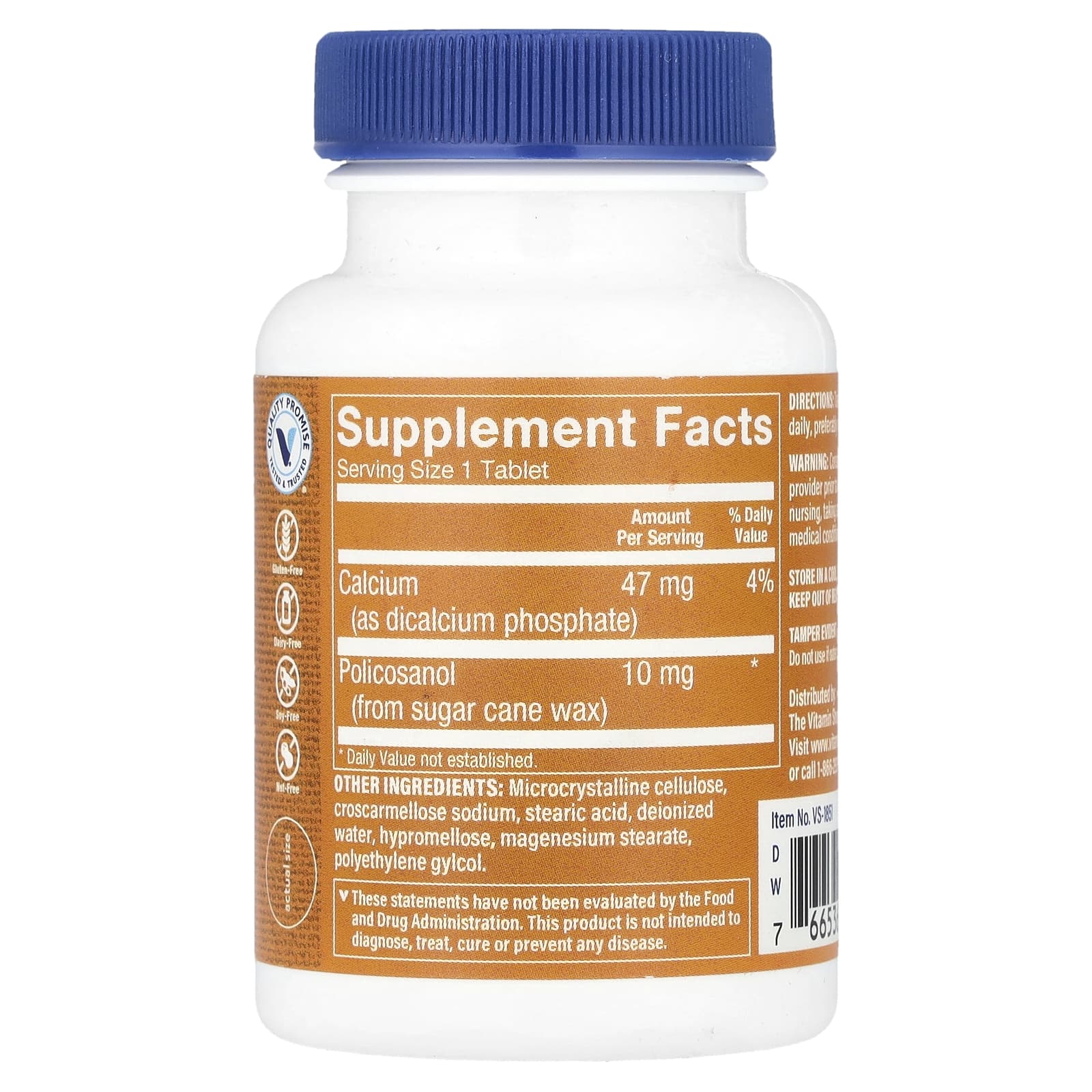 The Vitamin Shoppe, Policosanol, 120 Tablets - Image 2