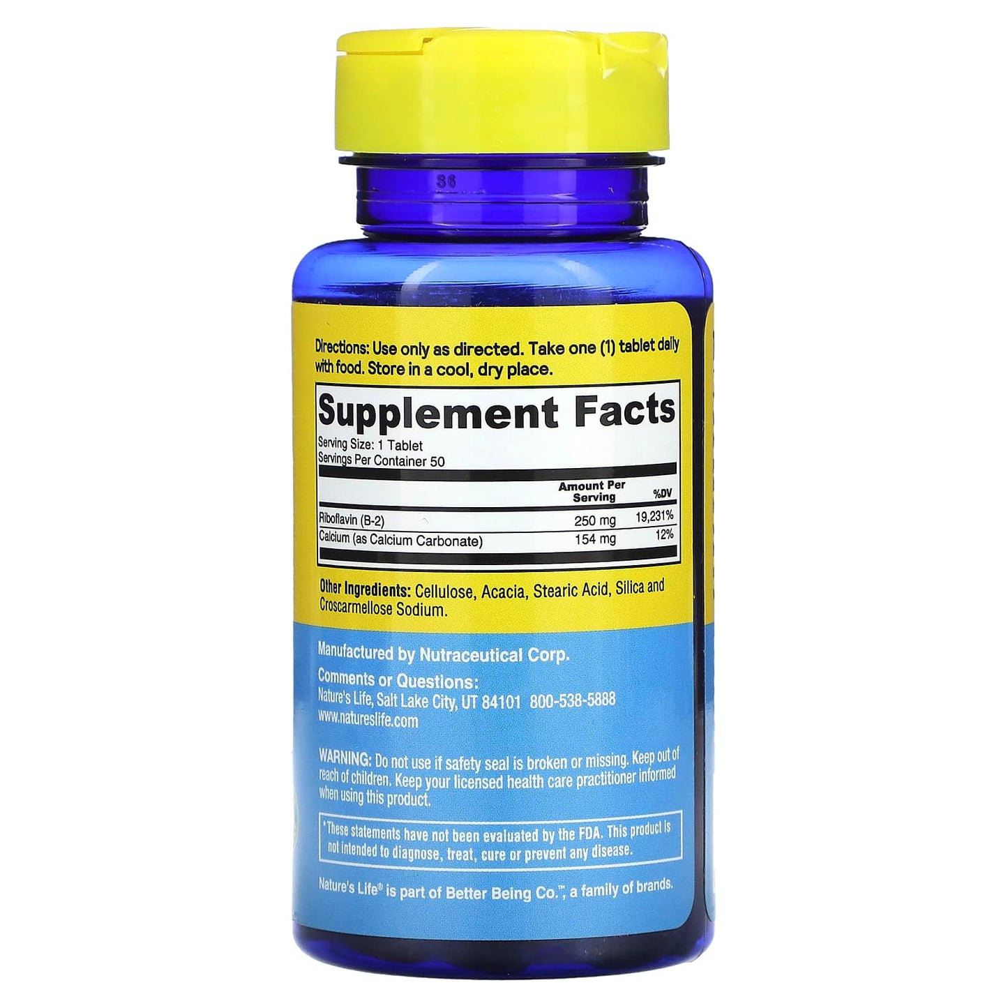 Nature's Life, Vitamin B-2, 250 mg, 50 Tablets - Image 2