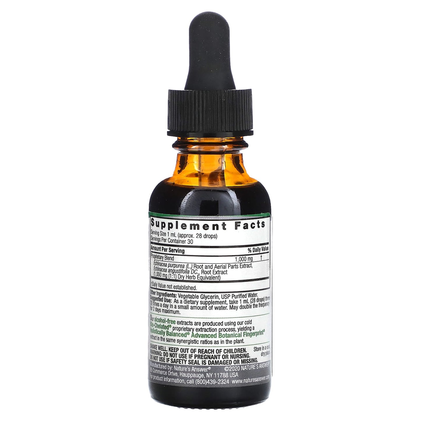 Nature's Answer, Echinacea Root, Fluid Extract, Alcohol-Free, 1,000 mg, 1 fl oz (30 ml) - Image 2