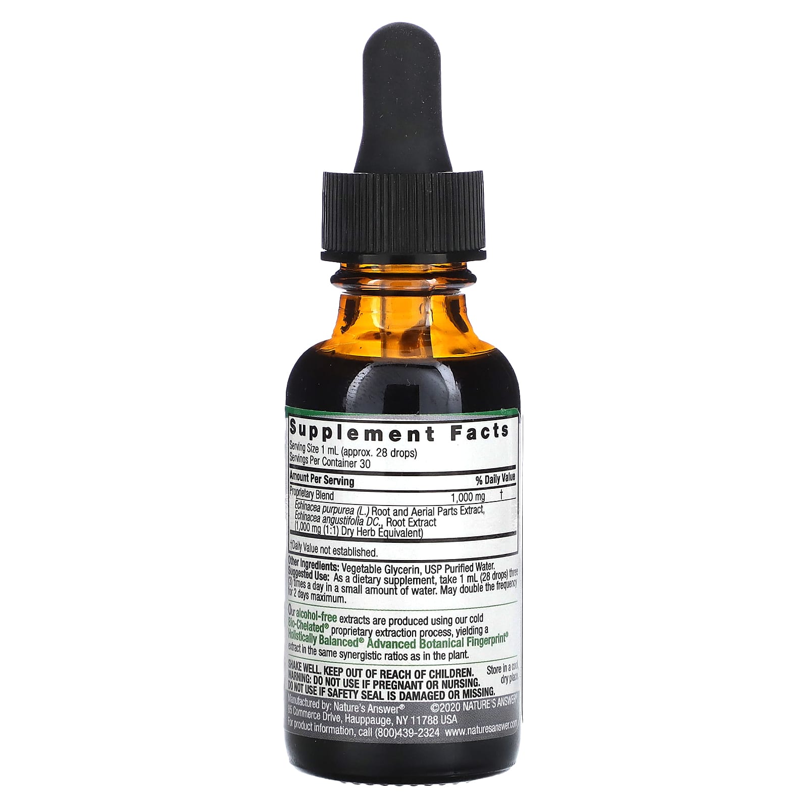 Nature's Answer, Echinacea Root, Fluid Extract, Alcohol-Free, 1,000 mg, 1 fl oz (30 ml) - Image 2