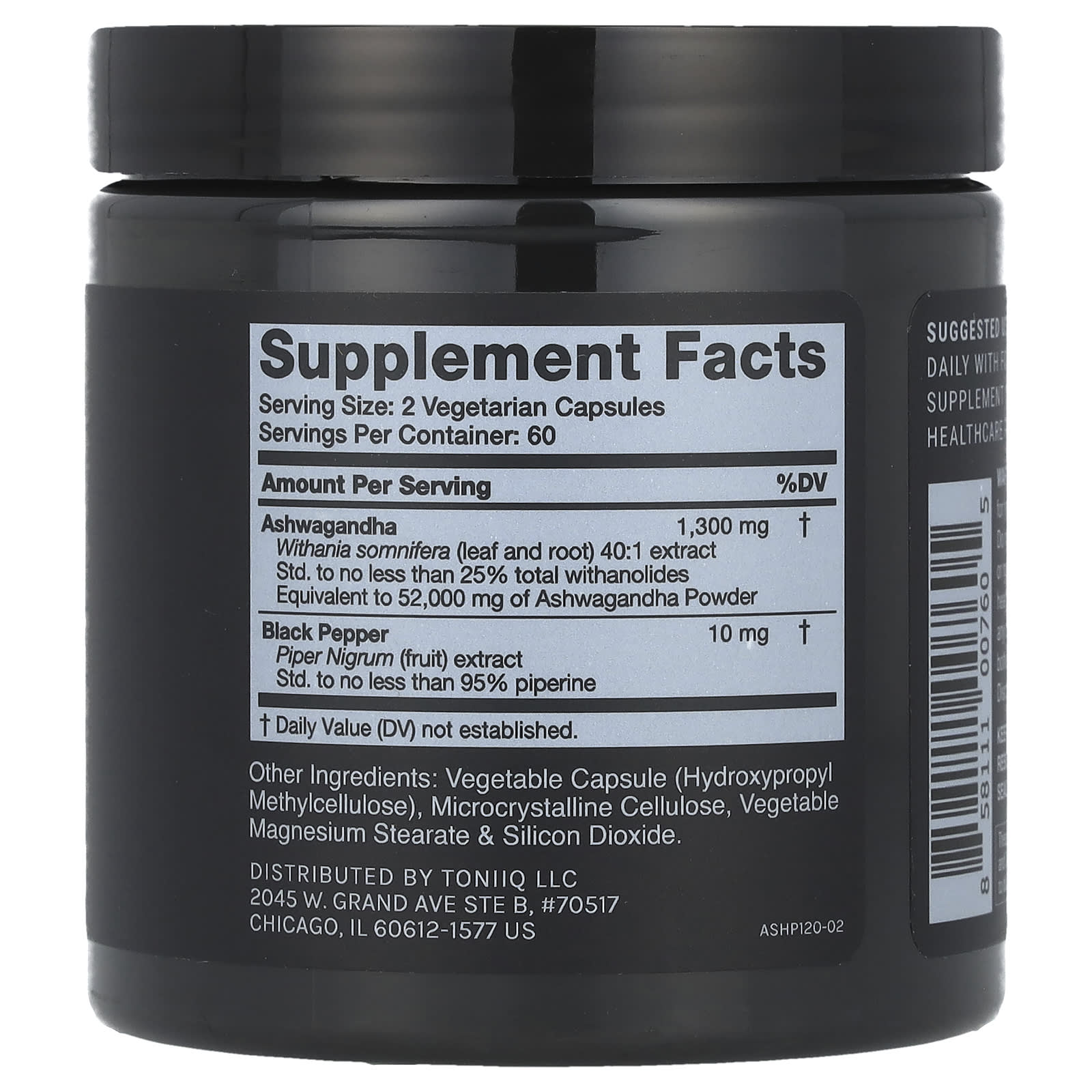 Toniiq, Ashwagandha +, 120 Capsules - Image 2
